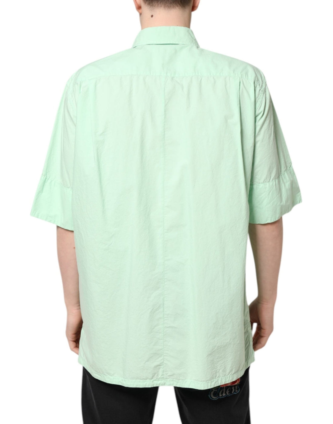 Dolce & Gabbana Green Cotton Short Sleeves Men Casual Shirt - RIMODA