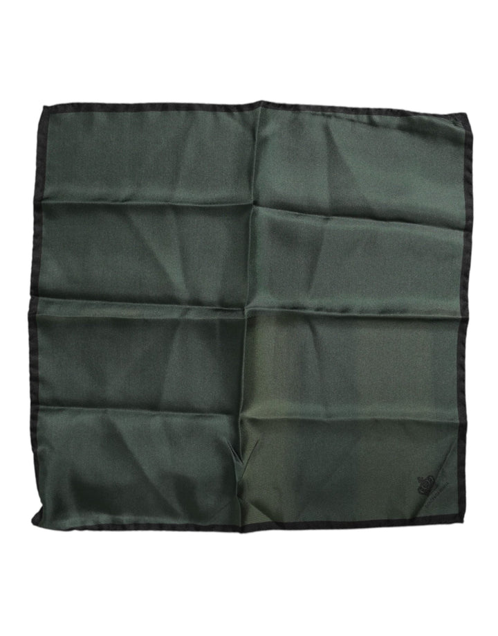 Dolce & Gabbana Green DG Crown Silk Square Men Foulard Scarf - RIMODA