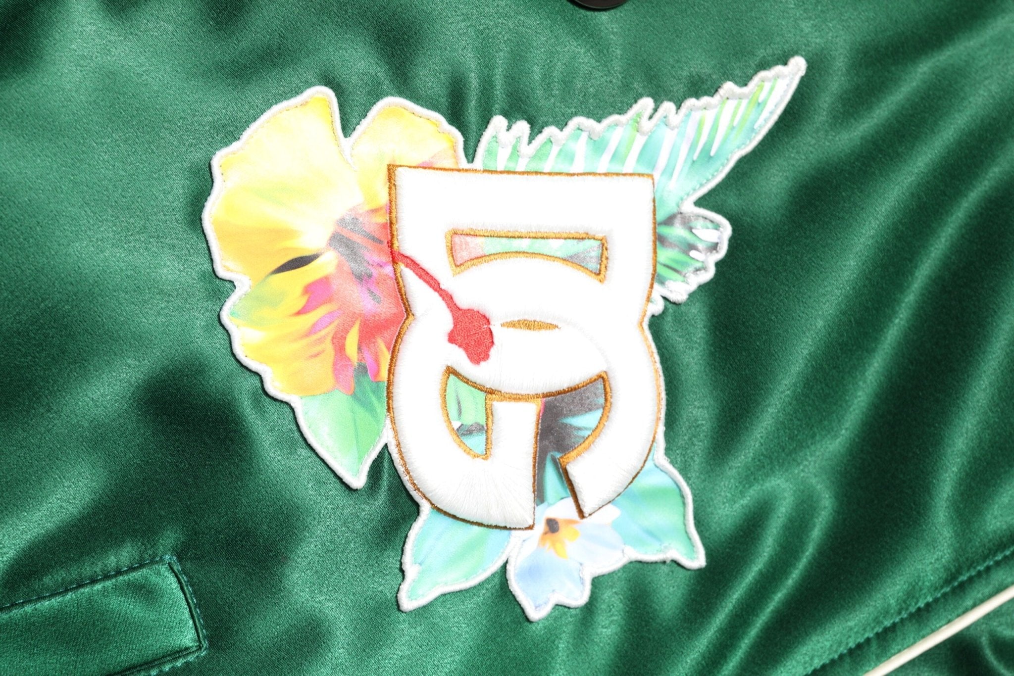 Dolce & Gabbana Green Floral DG Logo Full Zip Bomber Jacket - RIMODA