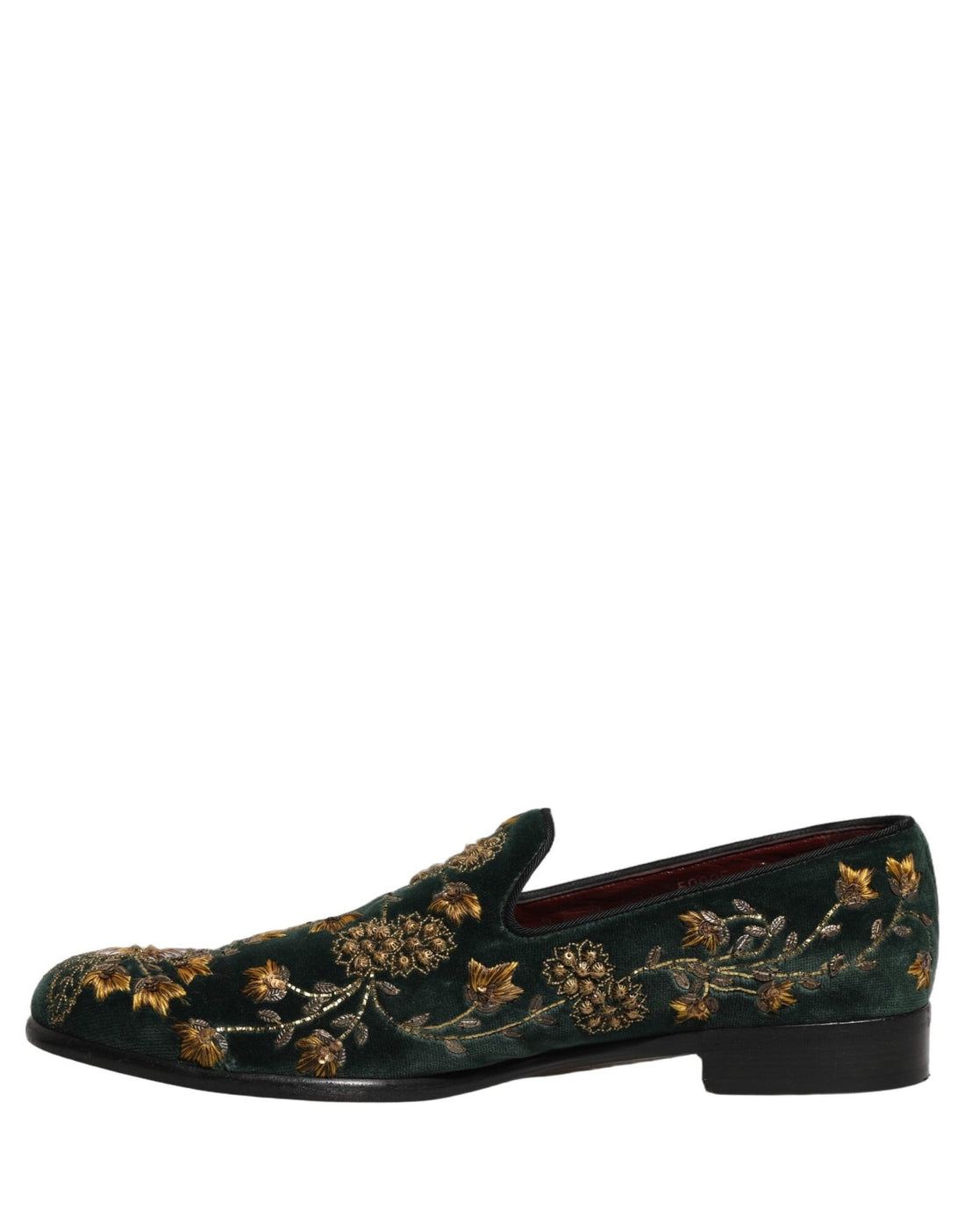 Dolce & Gabbana Green Floral Embroidery Dress Loafers Shoes - RIMODA
