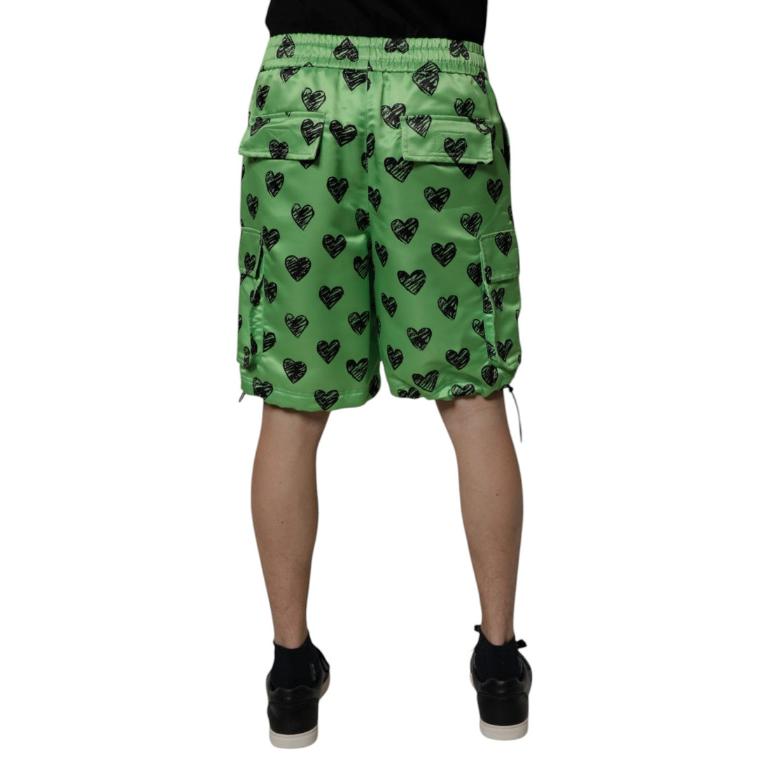 Dolce & Gabbana Green Heart Print Cargo Men Bermuda Shorts - RIMODA