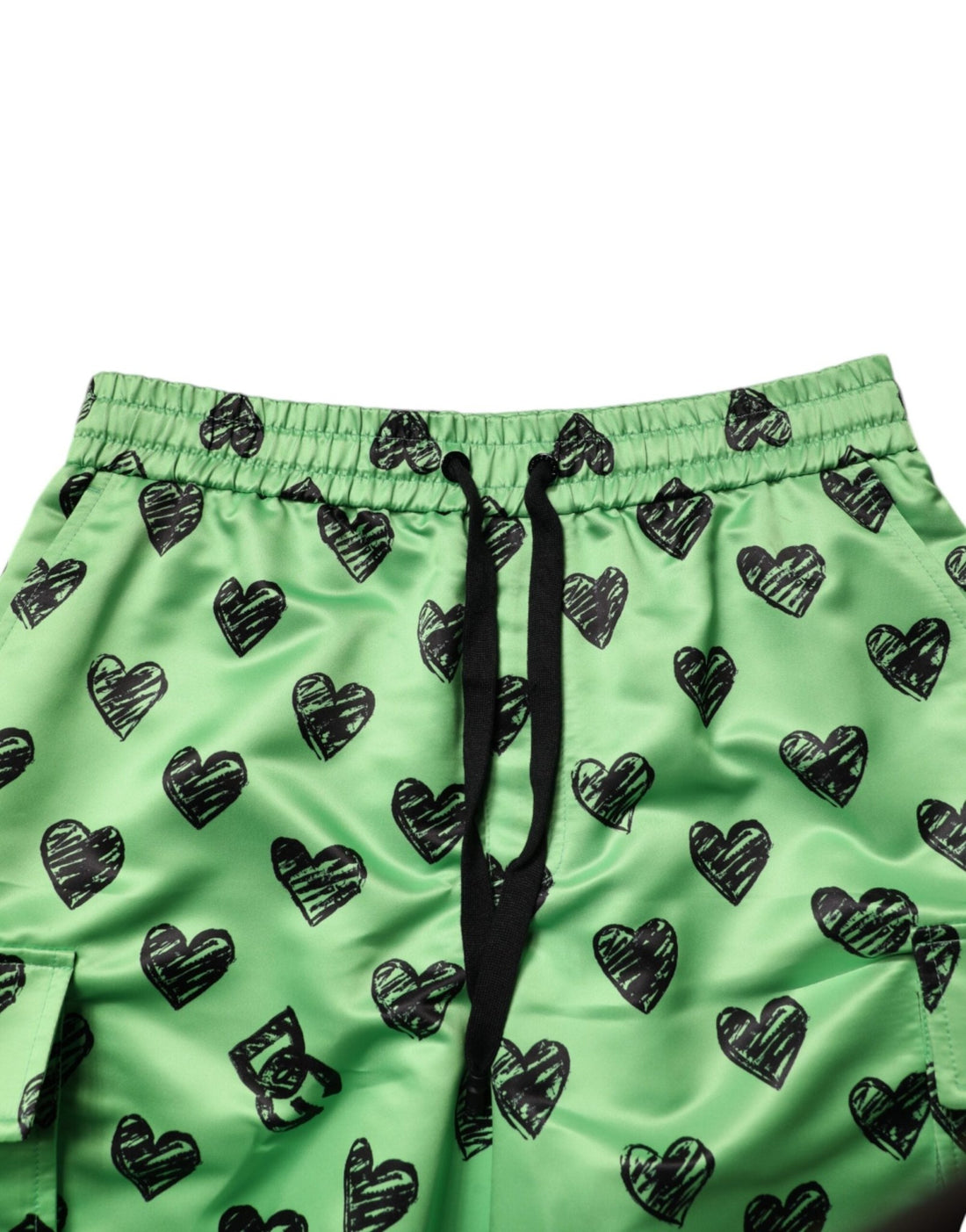 Dolce & Gabbana Green Heart Print Cargo Men Bermuda Shorts - RIMODA