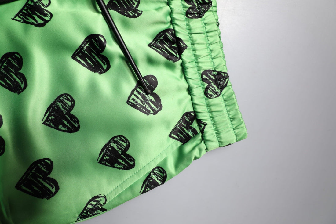 Dolce & Gabbana Green Heart Print Cargo Men Bermuda Shorts - RIMODA