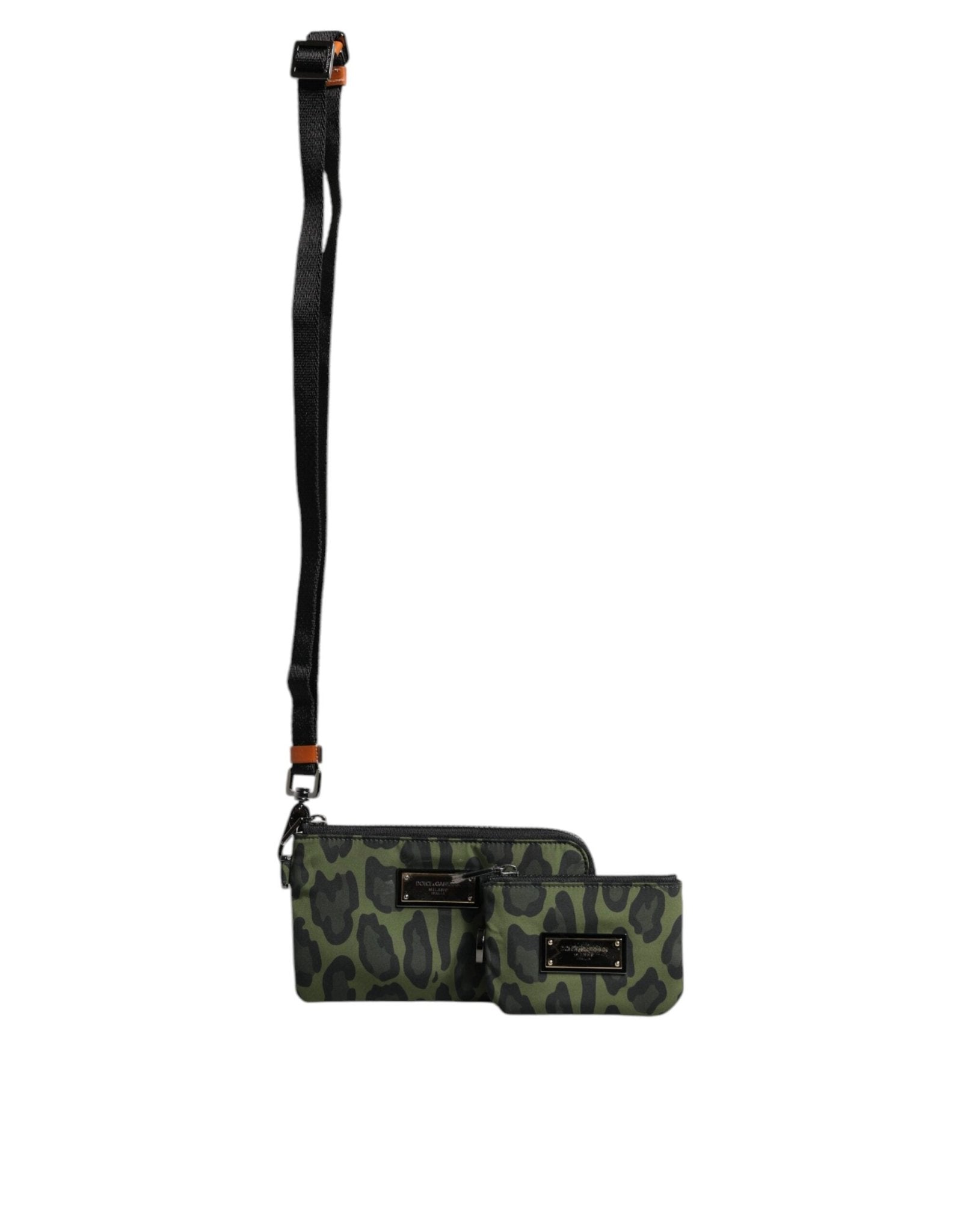 Dolce & Gabbana Green Leopard Leather Logo Plaque Multifunctional Kit Bag - RIMODA