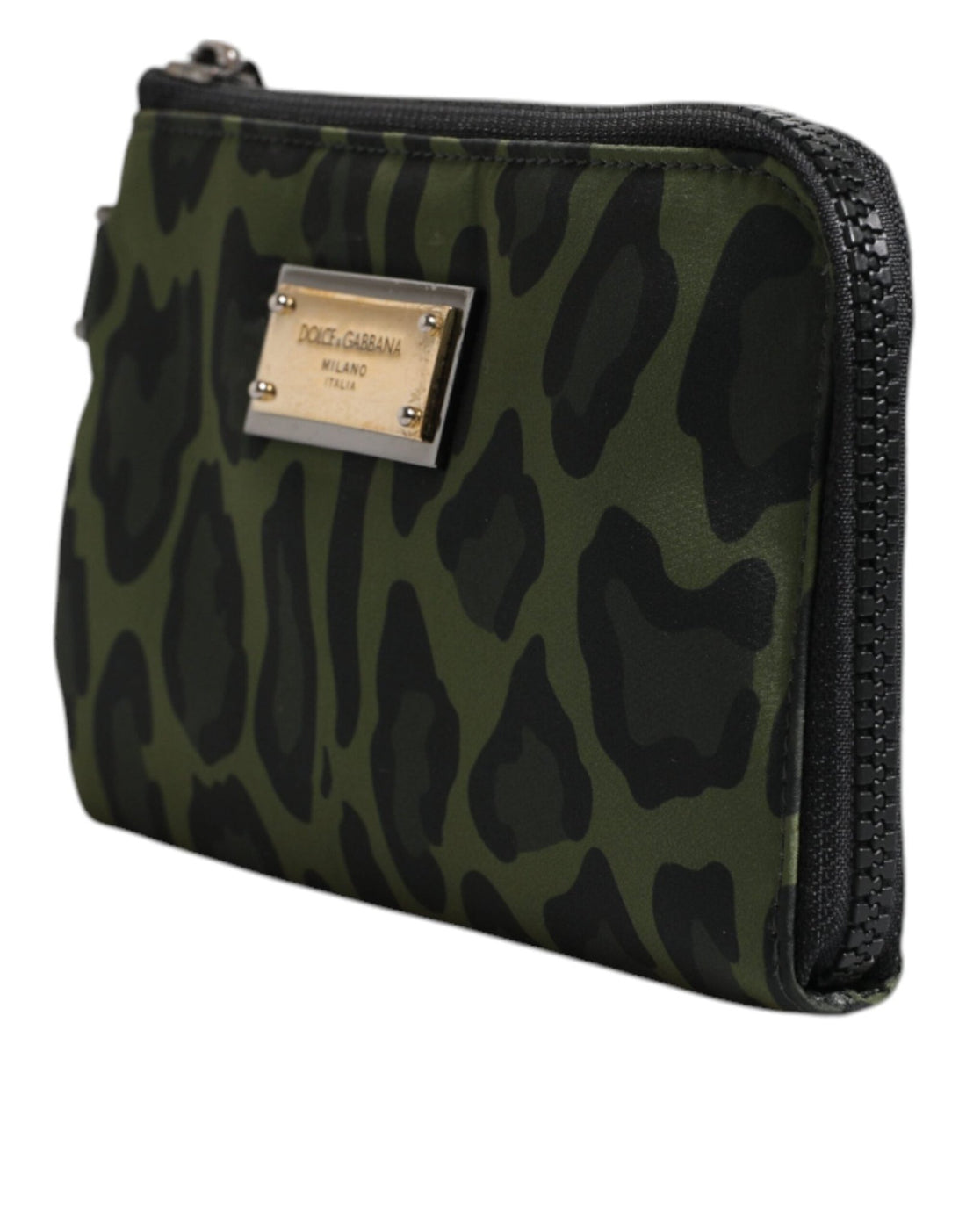 Dolce & Gabbana Green Leopard Leather Logo Plaque Multifunctional Kit Bag - RIMODA
