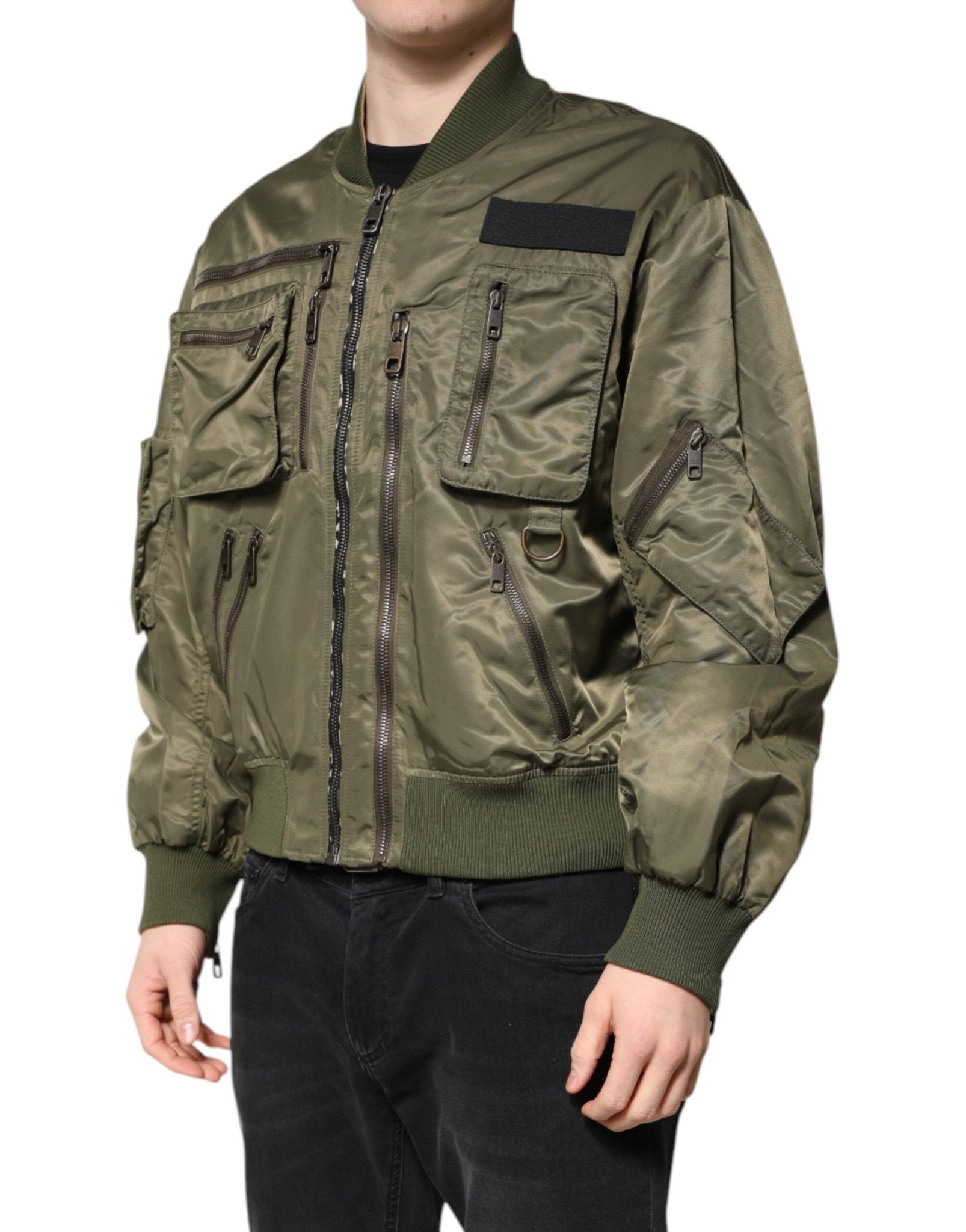 Dolce & Gabbana Green Nylon Full Zip Men Bomber Jacket - RIMODA
