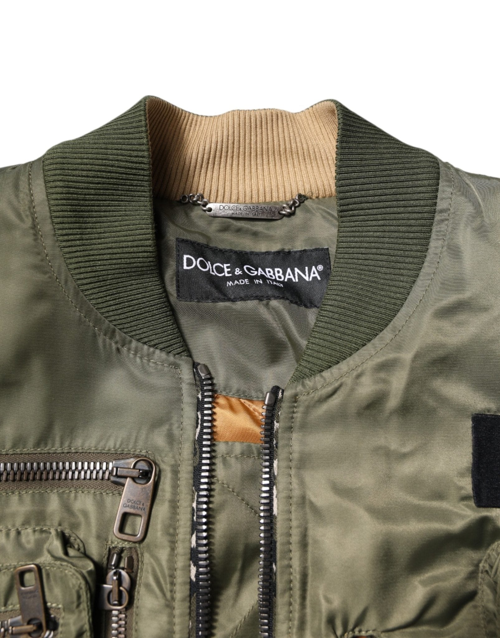 Dolce & Gabbana Green Nylon Full Zip Men Bomber Jacket - RIMODA