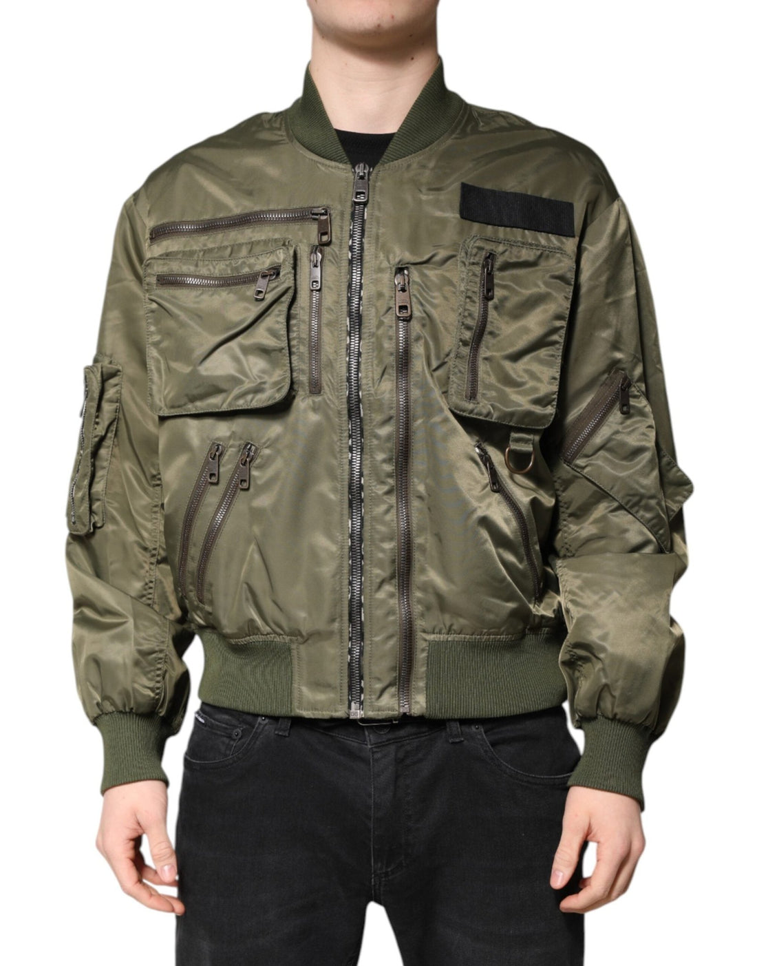 Dolce & Gabbana Green Nylon Full Zip Men Bomber Jacket - RIMODA