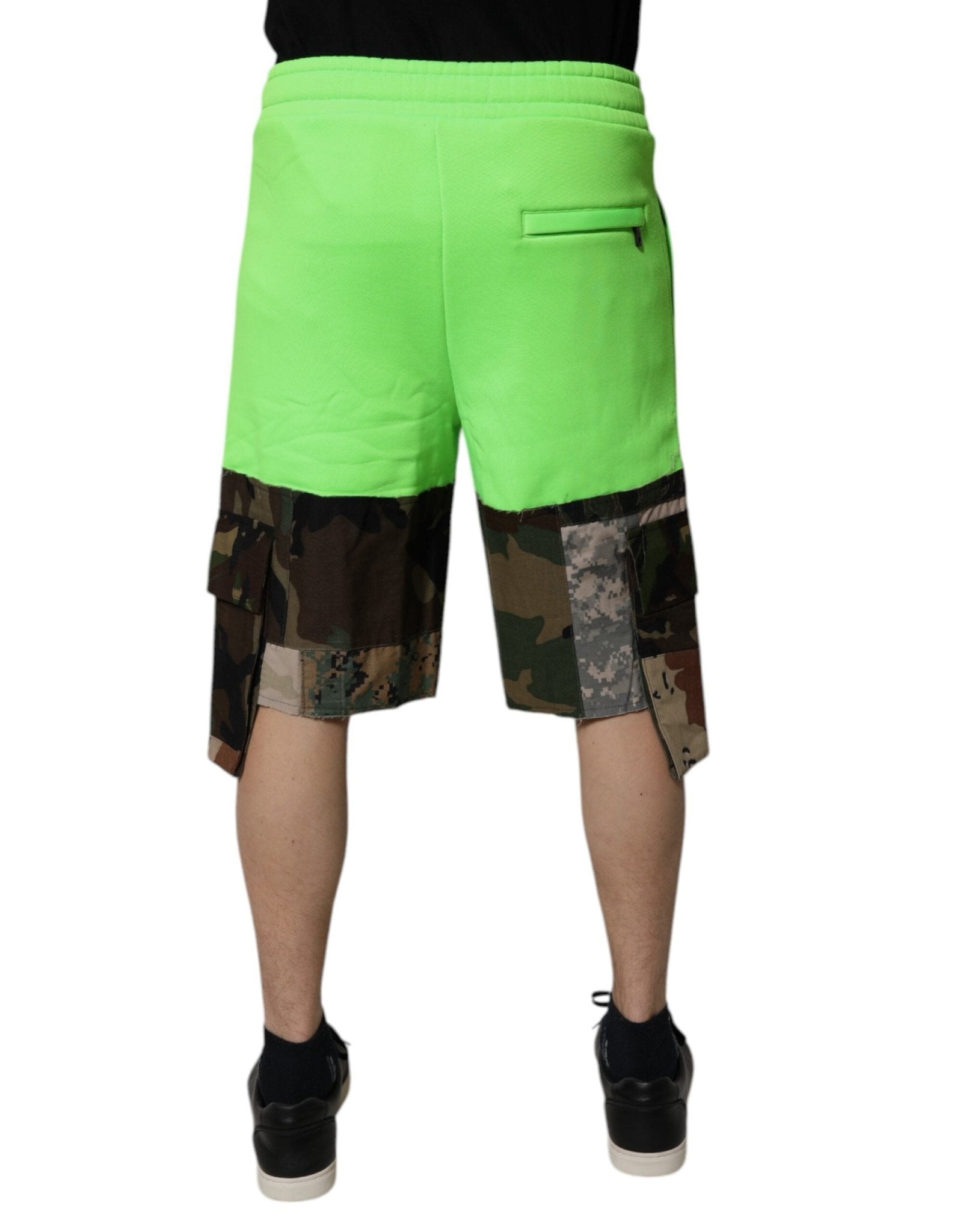 Dolce & Gabbana Green Patchwork Camouflage Men Cargo Shorts - RIMODA