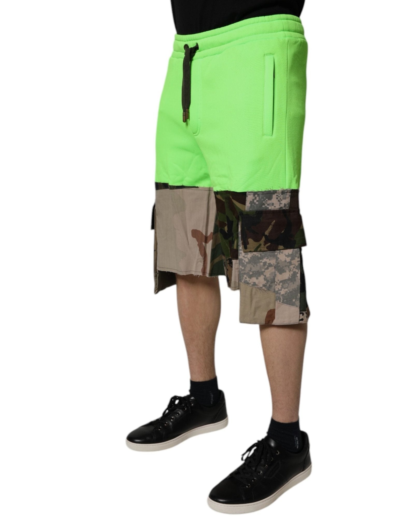 Dolce & Gabbana Green Patchwork Camouflage Men Cargo Shorts - RIMODA