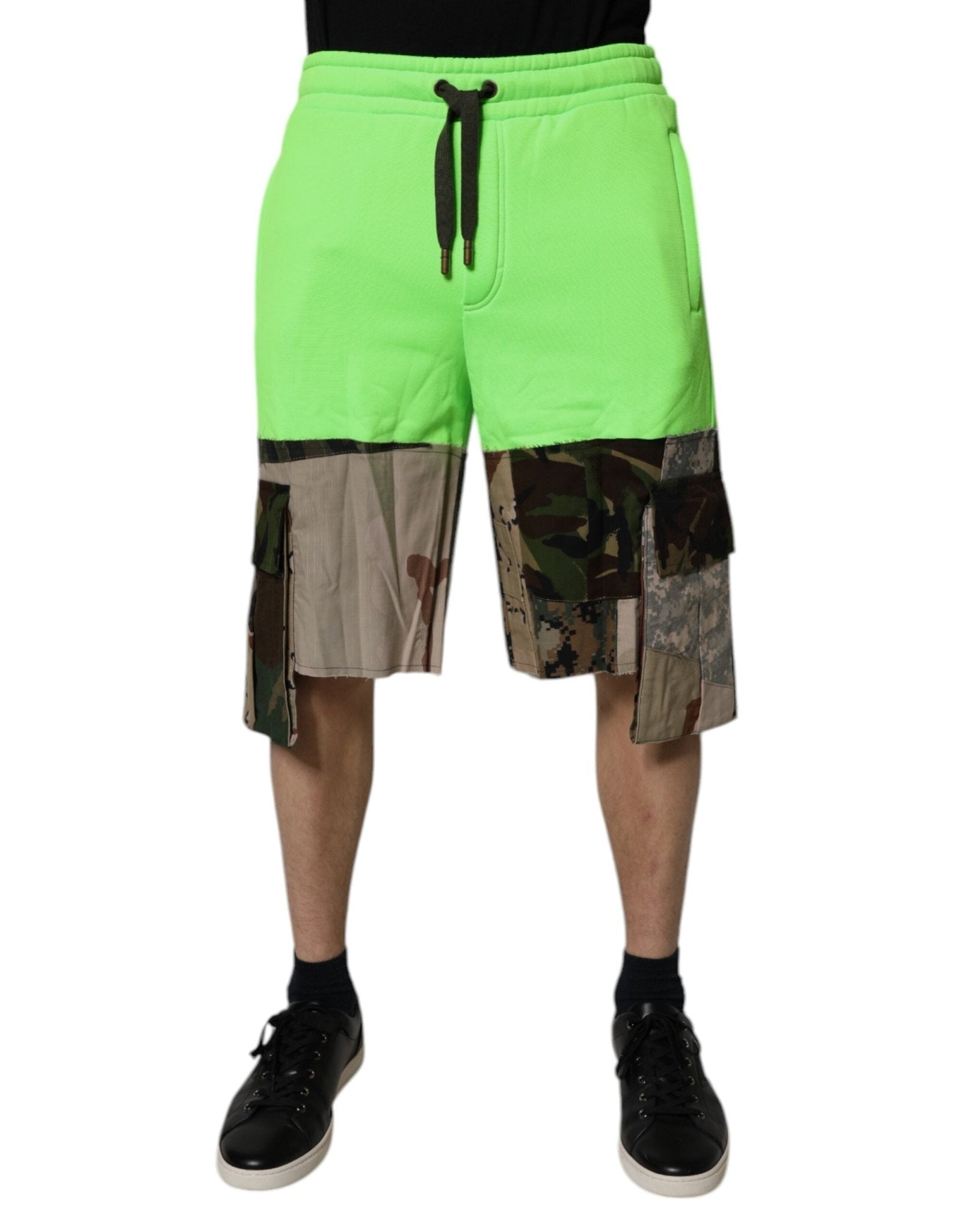 Dolce & Gabbana Green Patchwork Camouflage Men Cargo Shorts - RIMODA