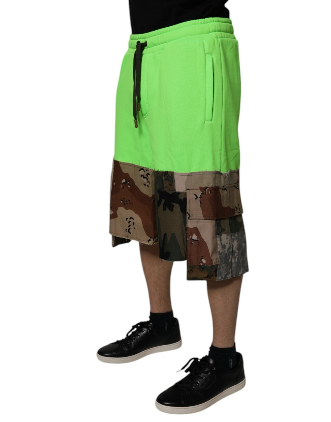 Dolce & Gabbana Green Patchwork Cargo Bermuda Shorts - RIMODA