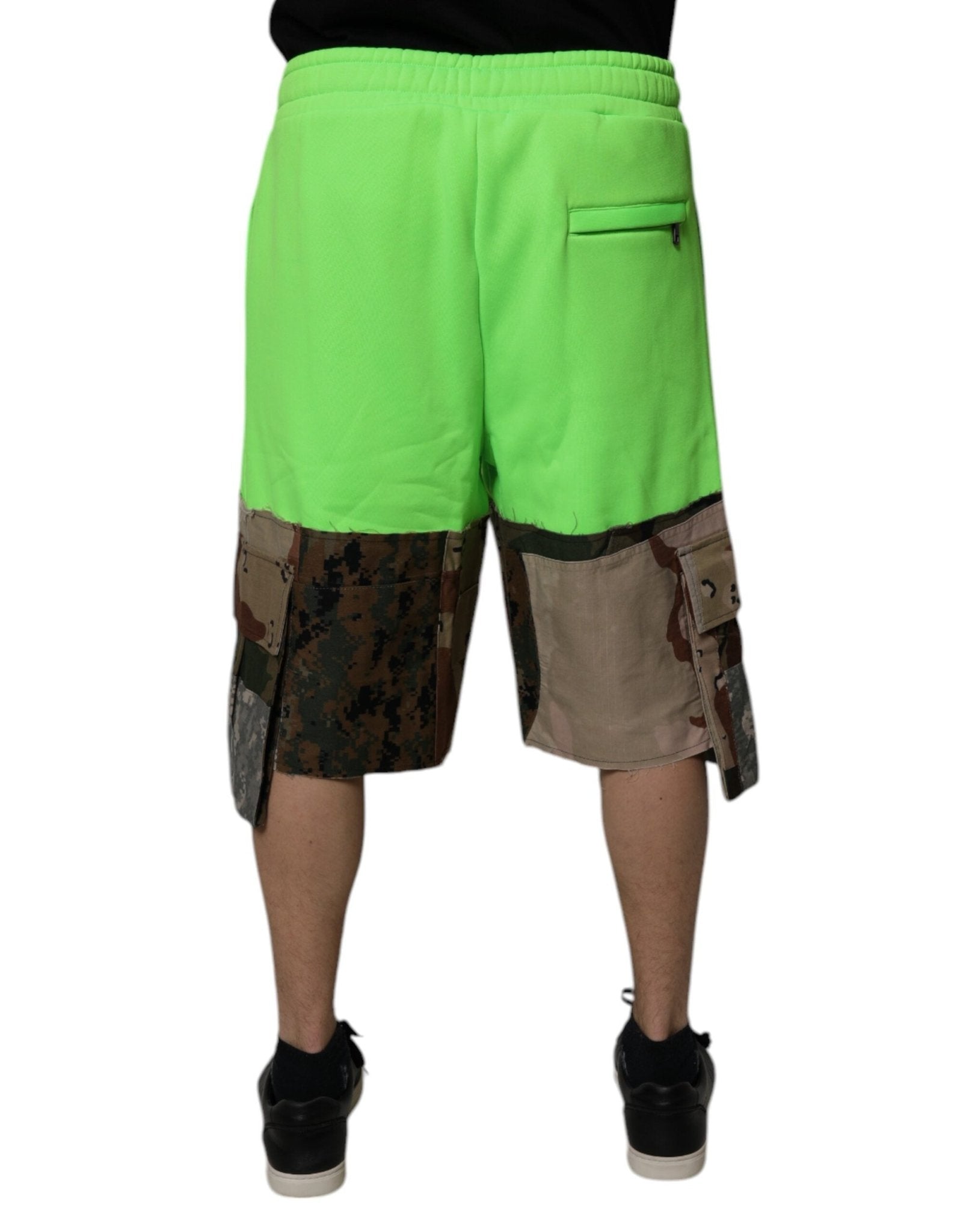 Dolce & Gabbana Green Patchwork Cargo Bermuda Shorts - RIMODA