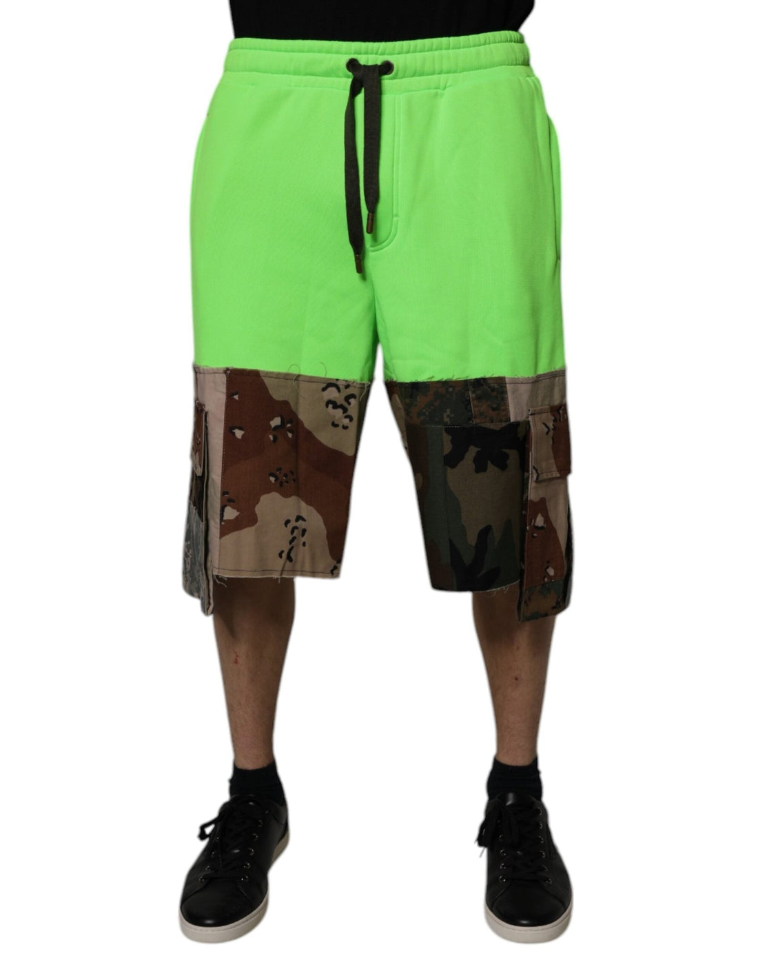 Dolce & Gabbana Green Patchwork Cargo Bermuda Shorts - RIMODA