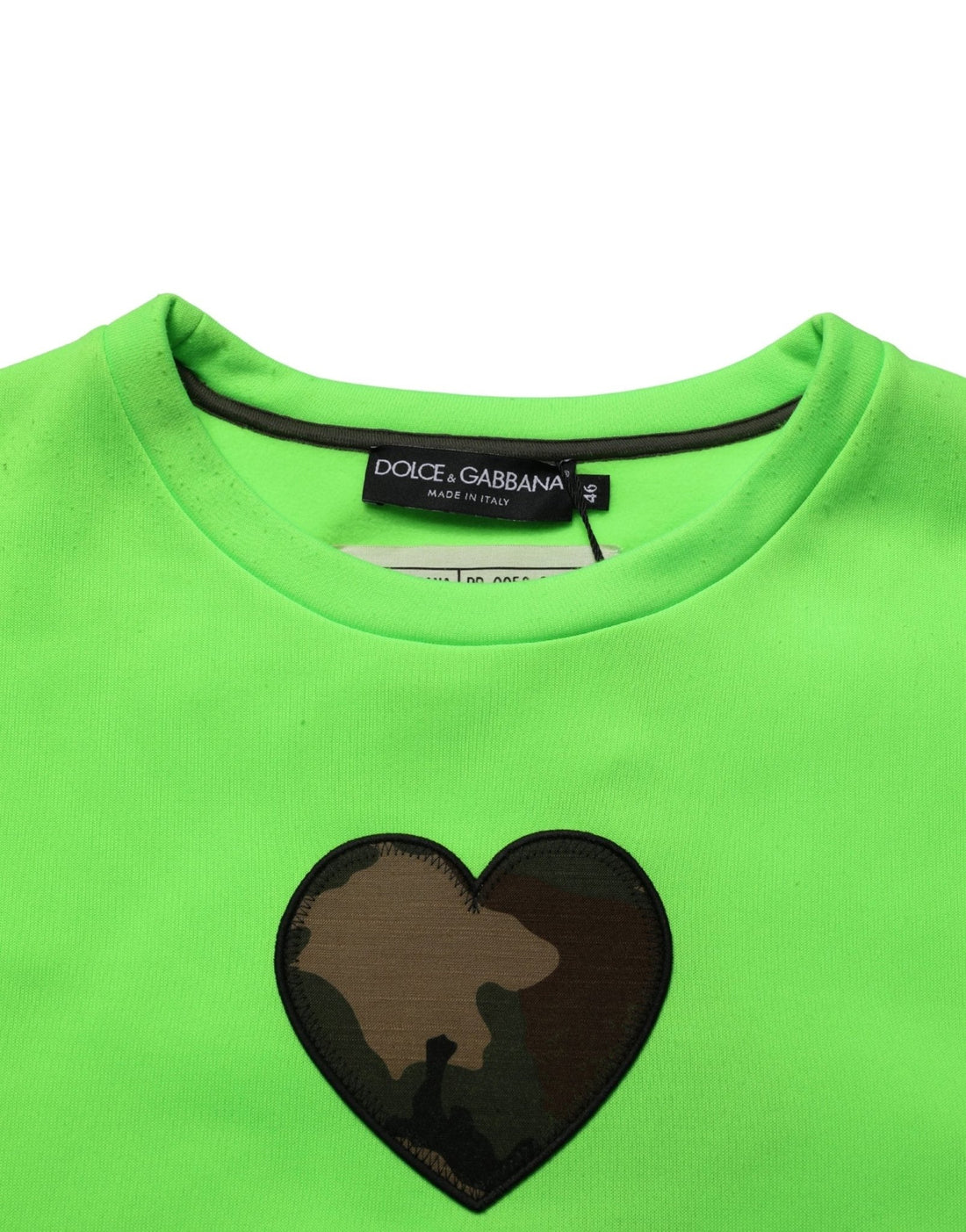 Dolce & Gabbana Green Patchwork Heart Men Sweatshirt Sweater - RIMODA