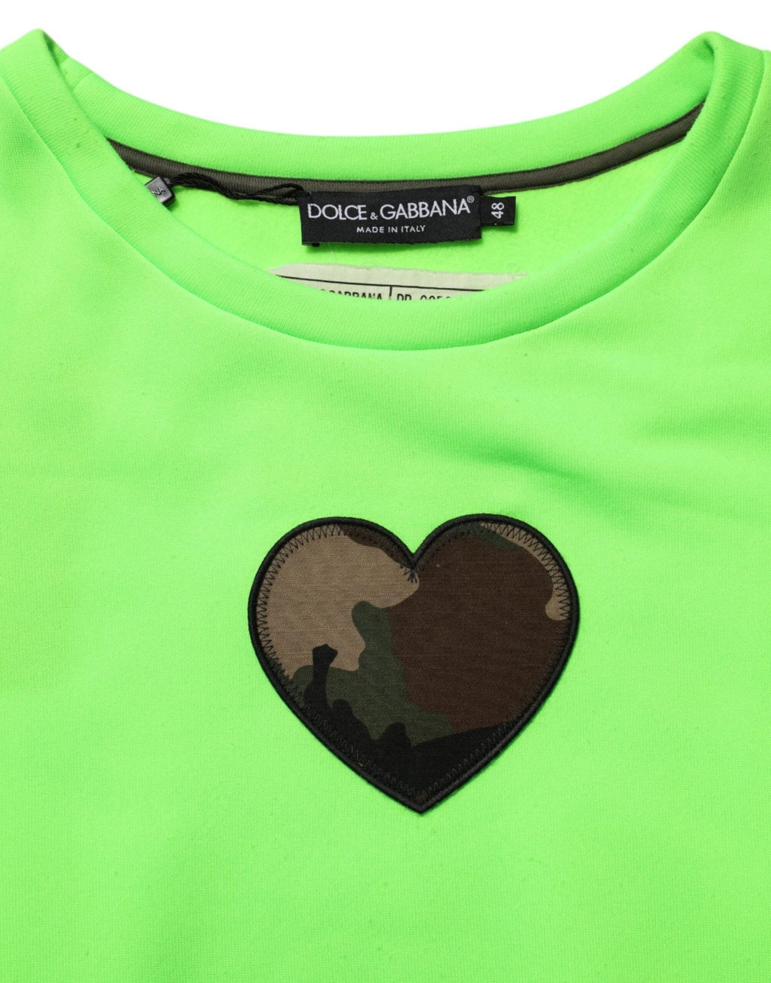 Dolce & Gabbana Green Patchwork Heart Men Sweatshirt Sweater - RIMODA
