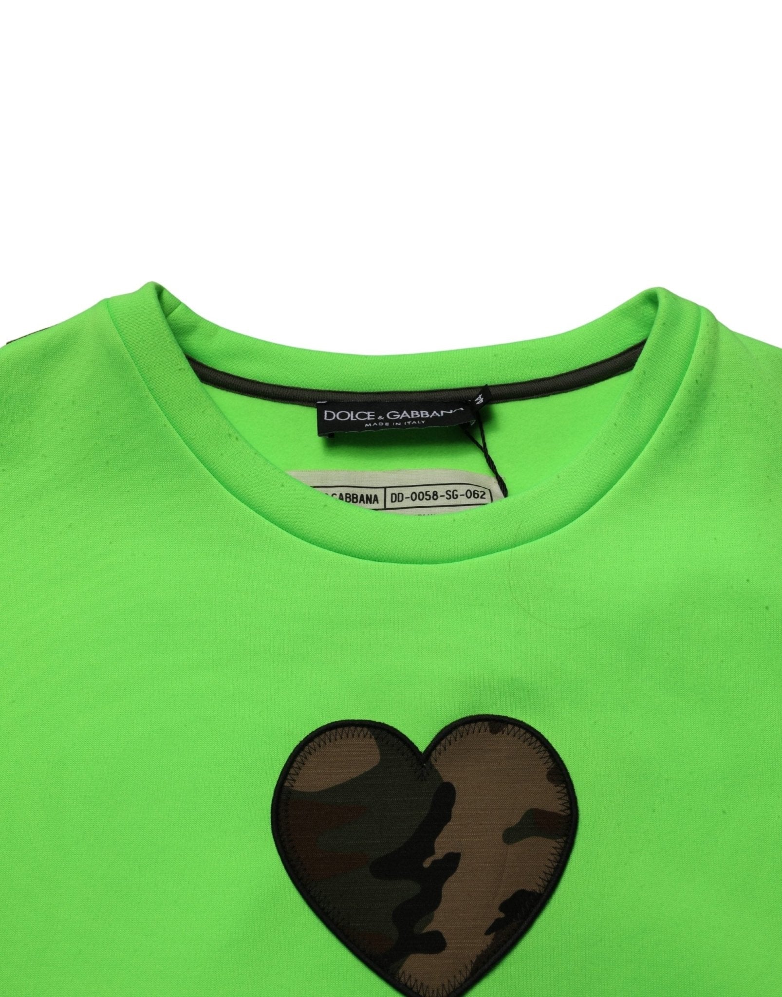 Dolce & Gabbana Green Patchwork Heart Men Sweatshirt Sweater - RIMODA