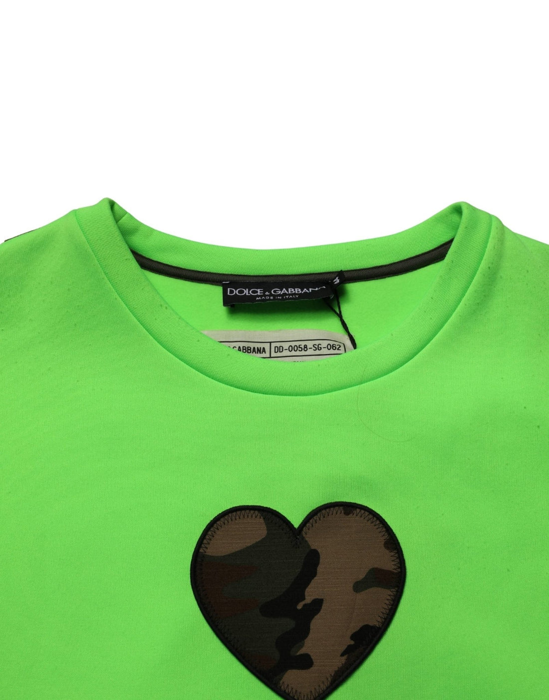 Dolce & Gabbana Green Patchwork Heart Men Sweatshirt Sweater - RIMODA