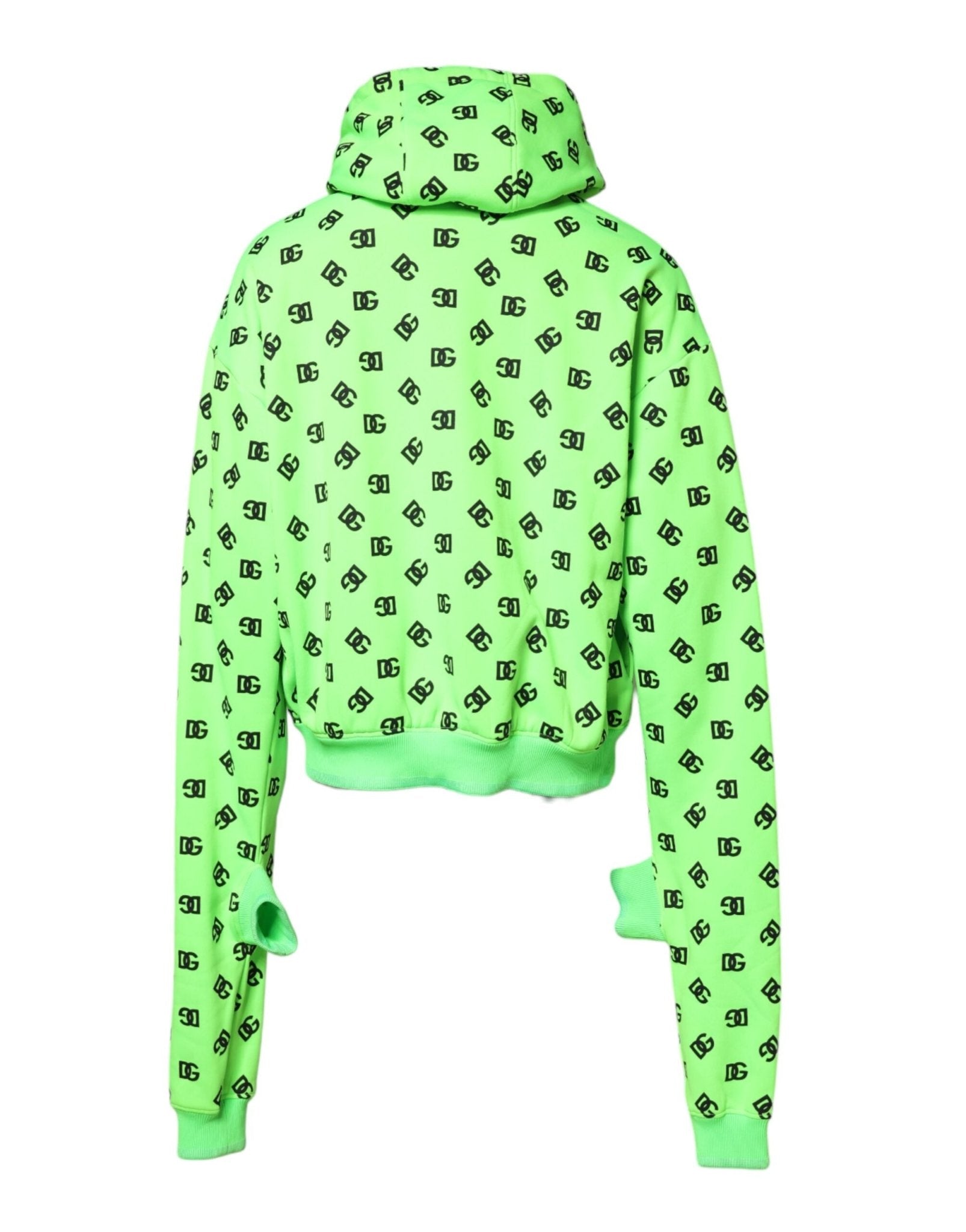 Dolce & Gabbana Green Polyester DGLogo Print Hooded Sweater - RIMODA