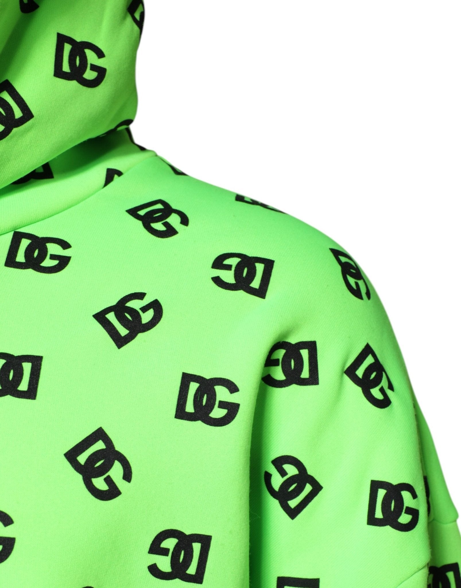 Dolce & Gabbana Green Polyester DGLogo Print Hooded Sweater - RIMODA