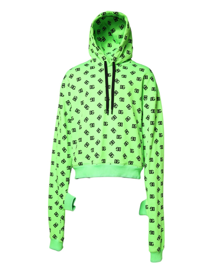 Dolce & Gabbana Green Polyester DGLogo Print Hooded Sweater - RIMODA
