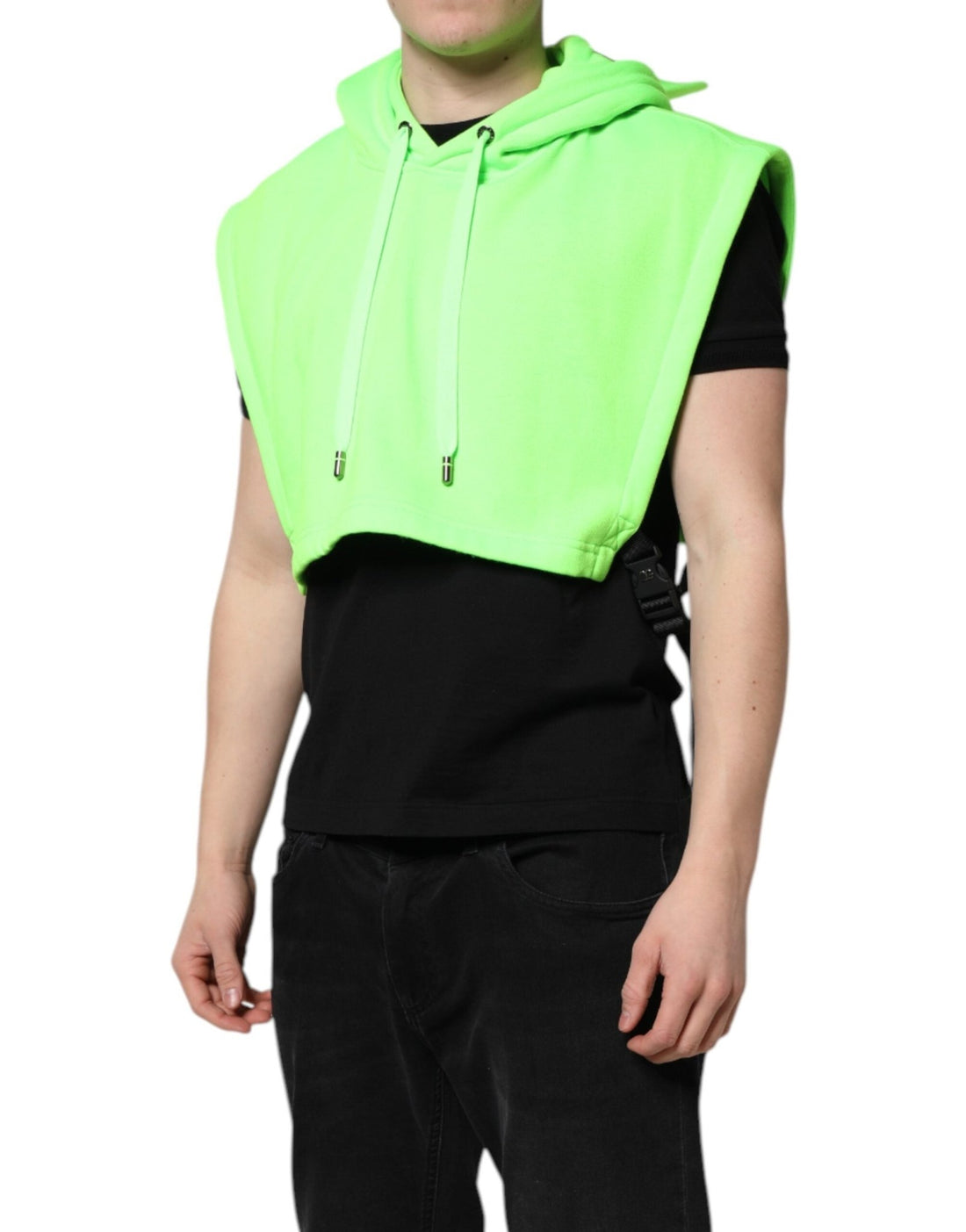Dolce & Gabbana Green Polyester Hooded Sportswear Vest Sweater - RIMODA