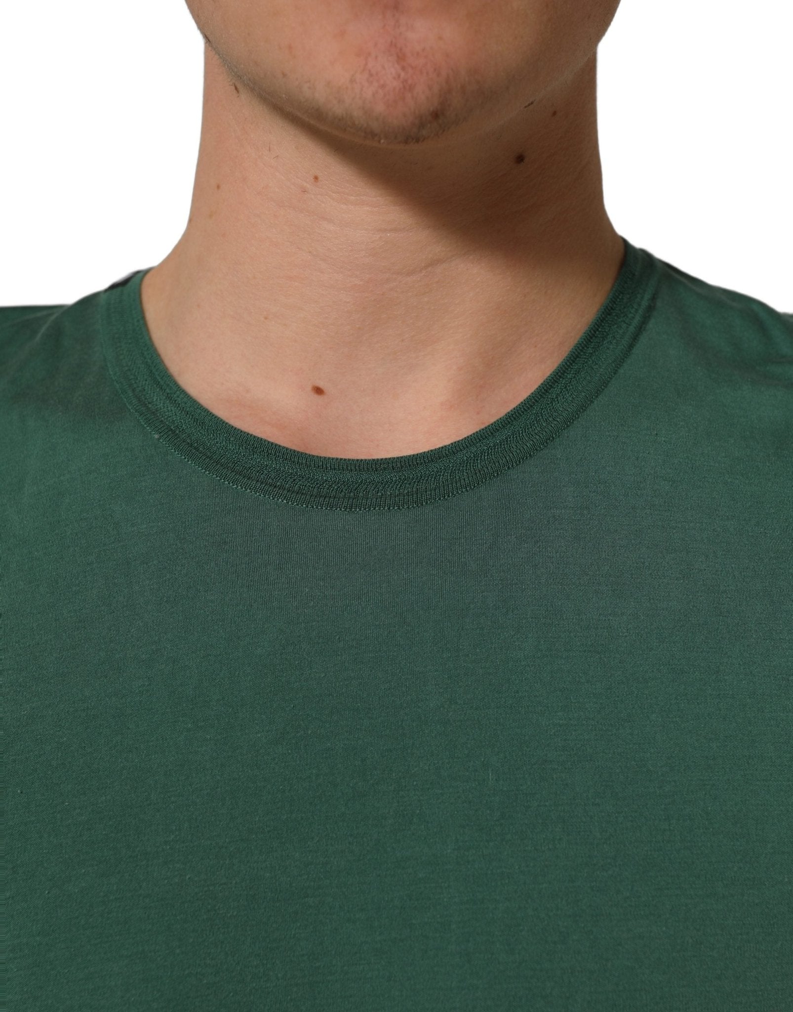 Dolce & Gabbana Green Silk Crew Neck Short Sleeves T-shirt - RIMODA