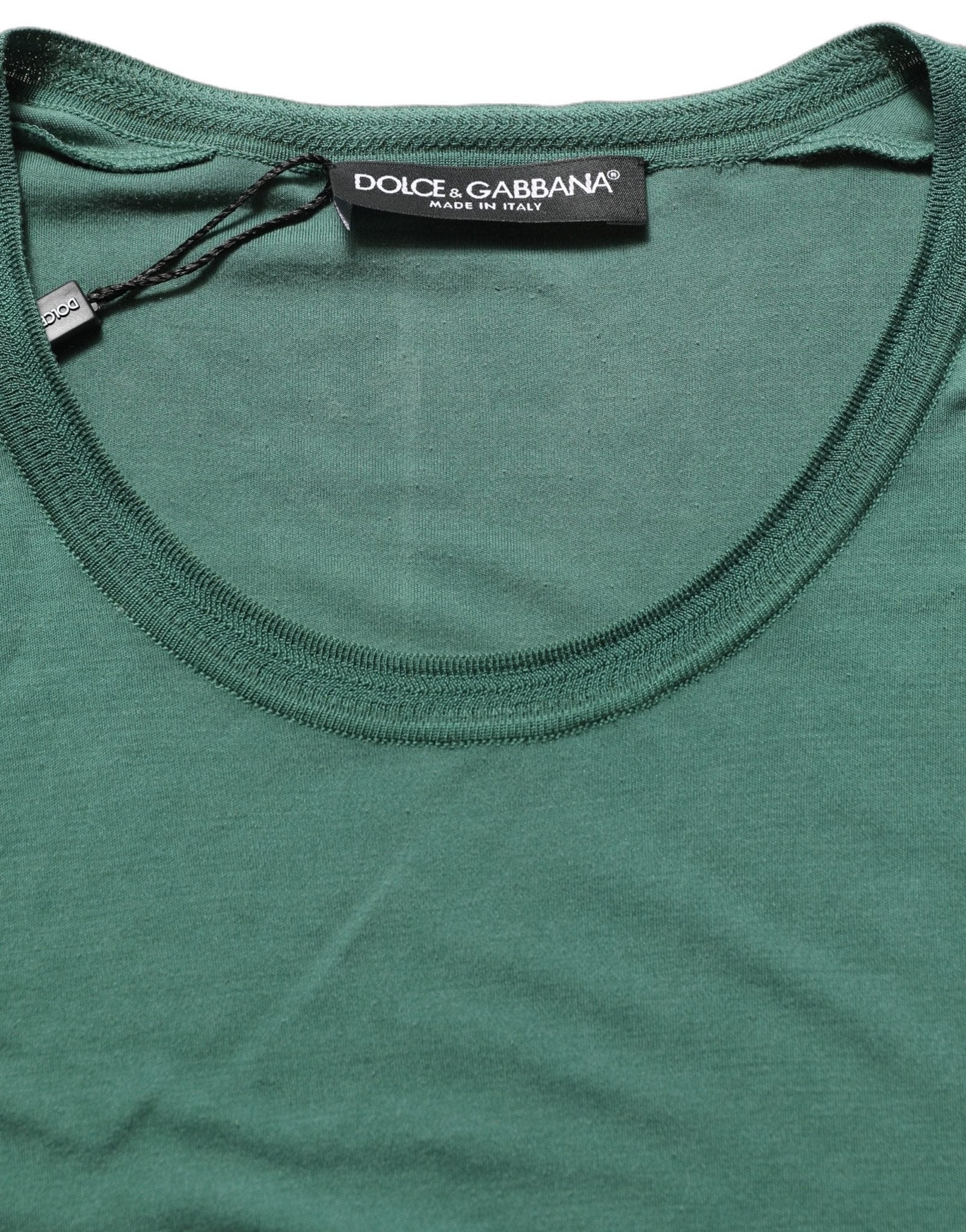 Dolce & Gabbana Green Silk Crew Neck Short Sleeves T-shirt - RIMODA