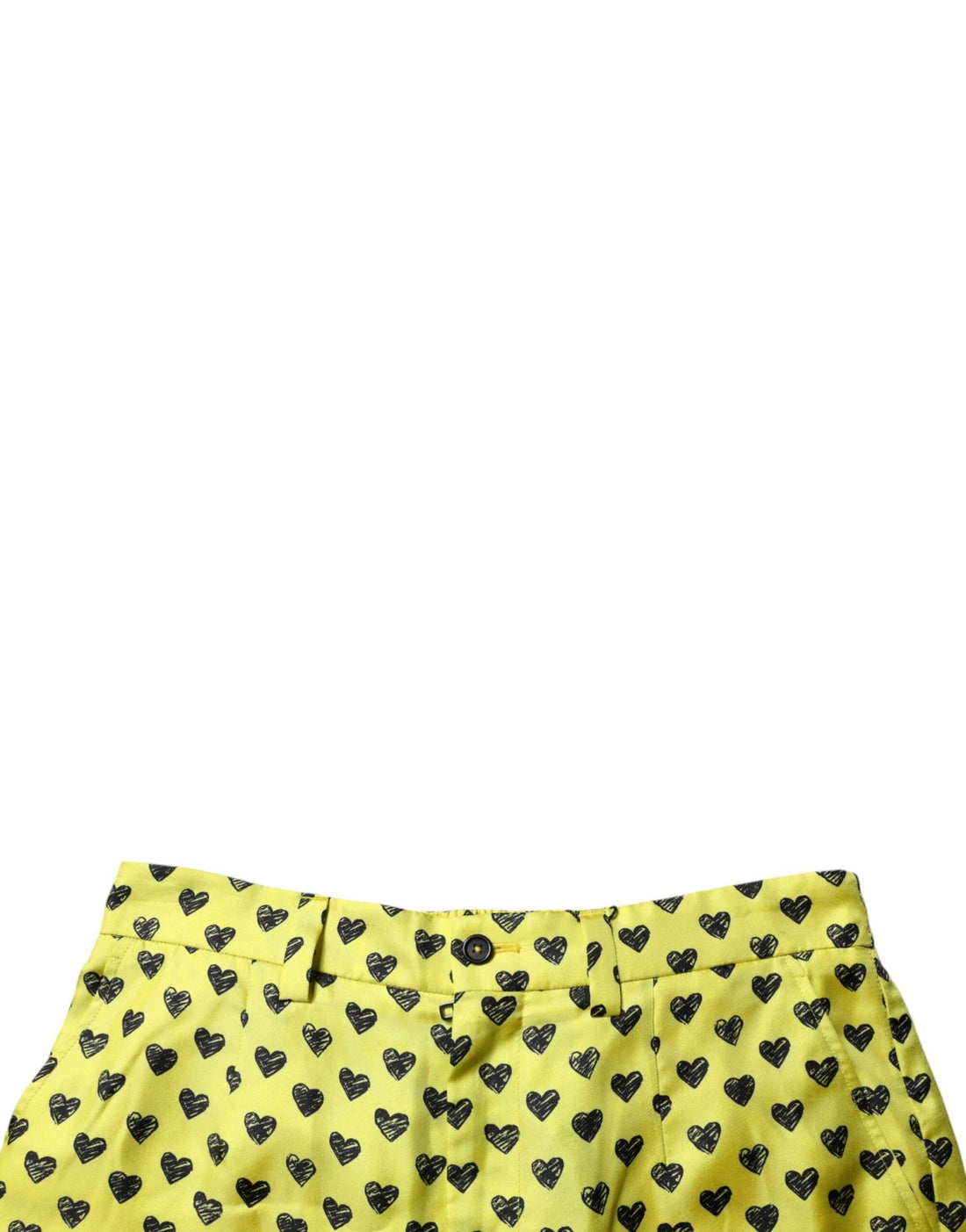Dolce & Gabbana Green Silk Heart Print Bermuda Shorts - RIMODA