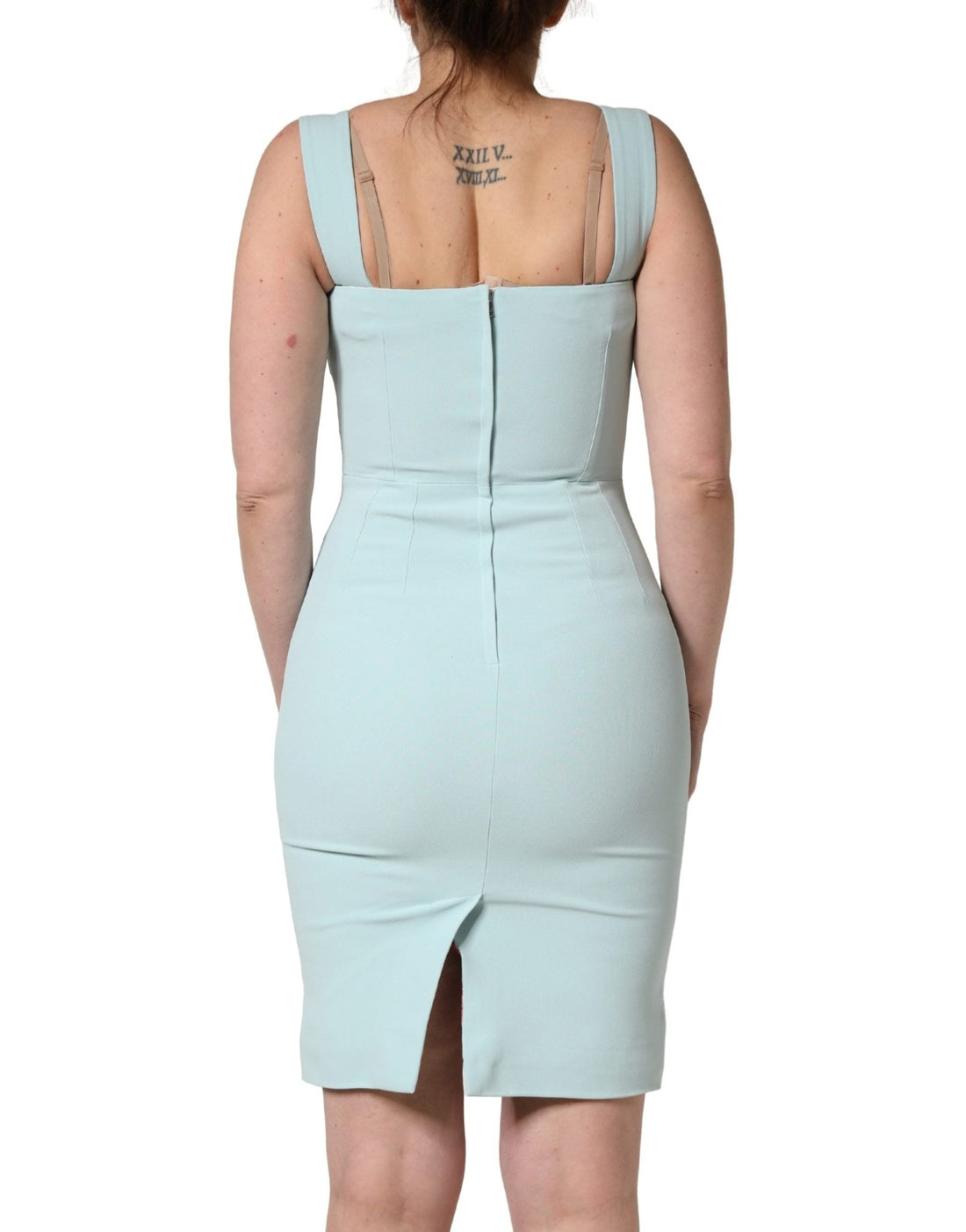 Dolce & Gabbana Green Square Neck Sleeveless Mini Dress - RIMODA