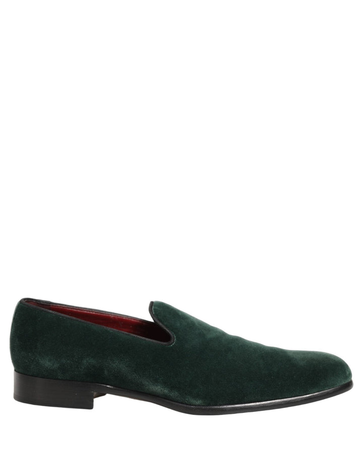 Dolce & Gabbana Green Suede Formal Slip On Men Loafers Shoes - RIMODA