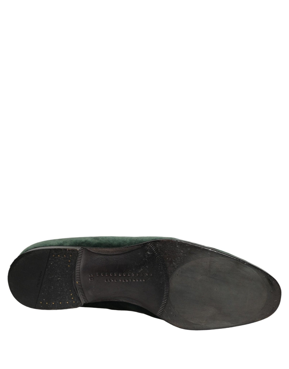 Dolce & Gabbana Green Velvet Embellished Dress Loafers Shoes - RIMODA