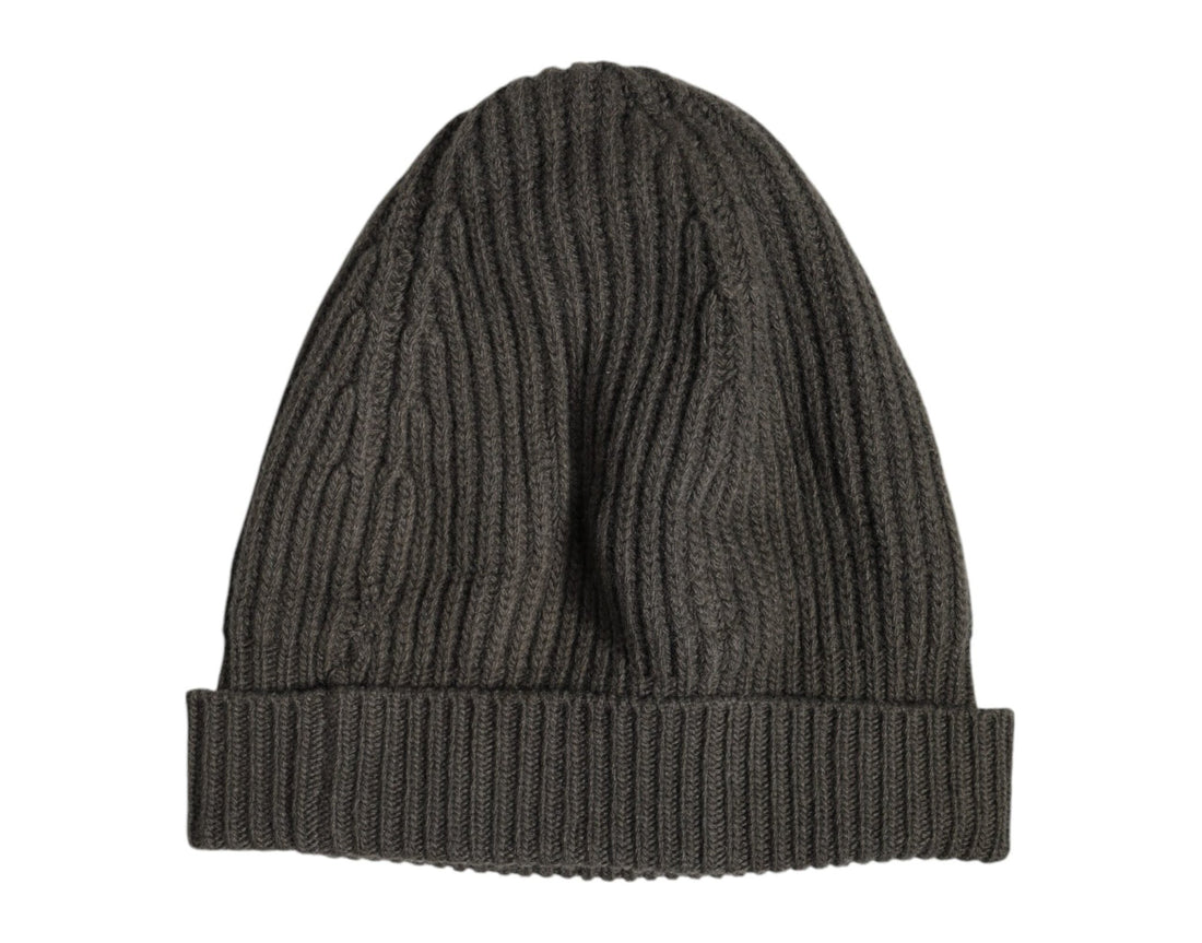 Dolce & Gabbana Green Wool DG Plaque Knitted Winter Beanie Hat - RIMODA