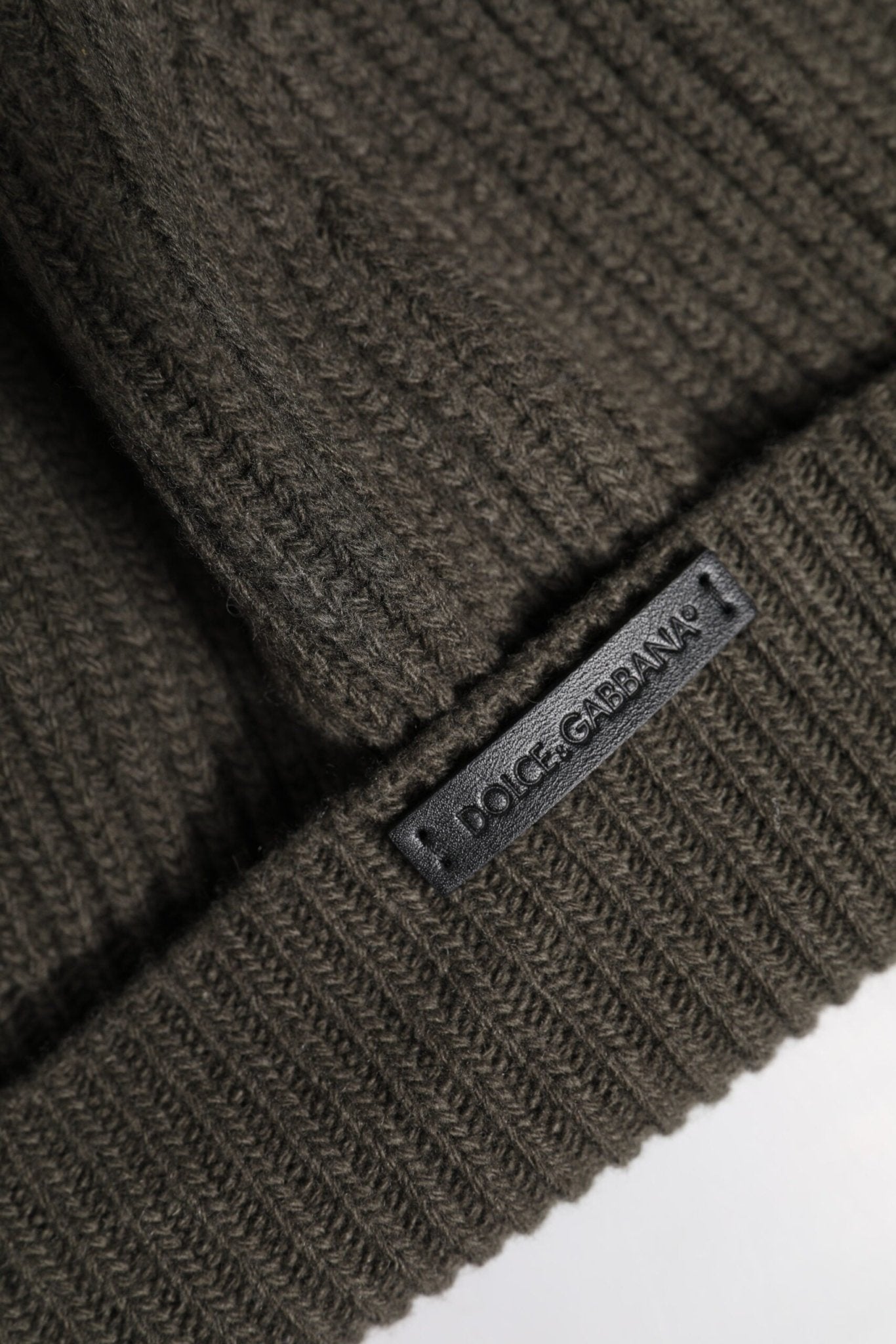 Dolce & Gabbana Green Wool DG Plaque Knitted Winter Beanie Hat - RIMODA