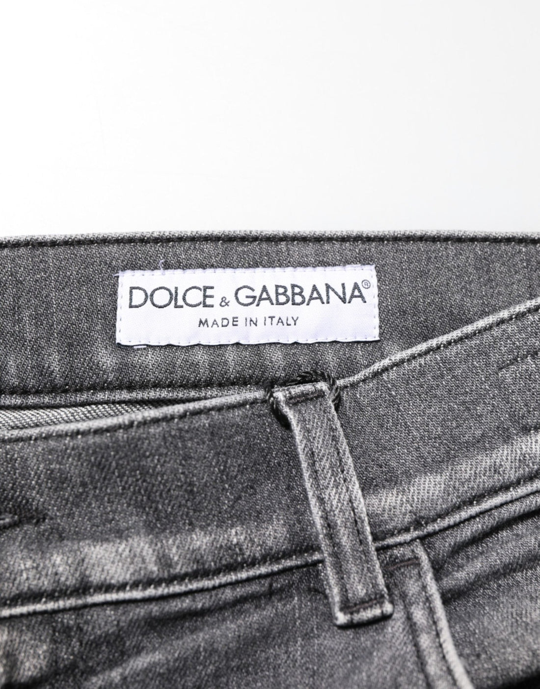 Dolce & Gabbana Grey Cotton Denim Slim Fit Distressed Pants Jeans - RIMODA