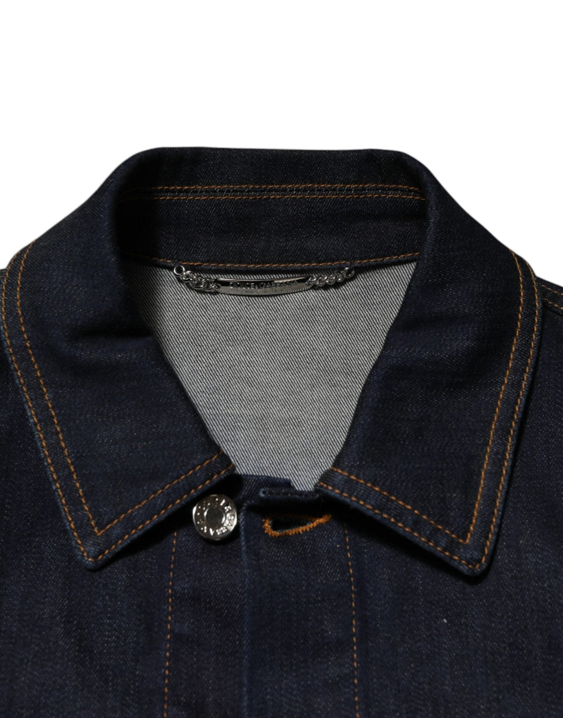 Dolce & Gabbana Indigo Blue Denim Slim Fit Logo Patch Jacket - RIMODA