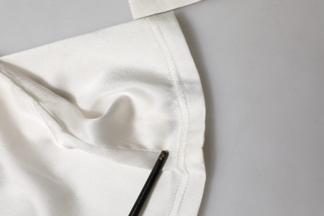 Dolce & Gabbana Ivory Silk Tapered High Waist Pants - RIMODA