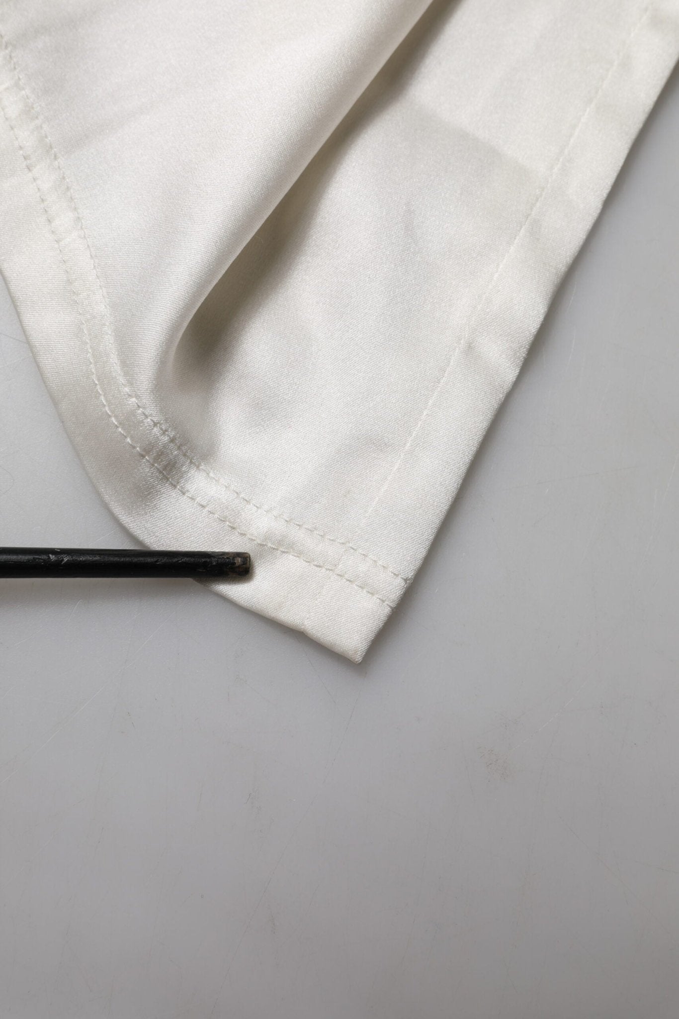 Dolce & Gabbana Ivory Silk Tapered High Waist Pants - RIMODA