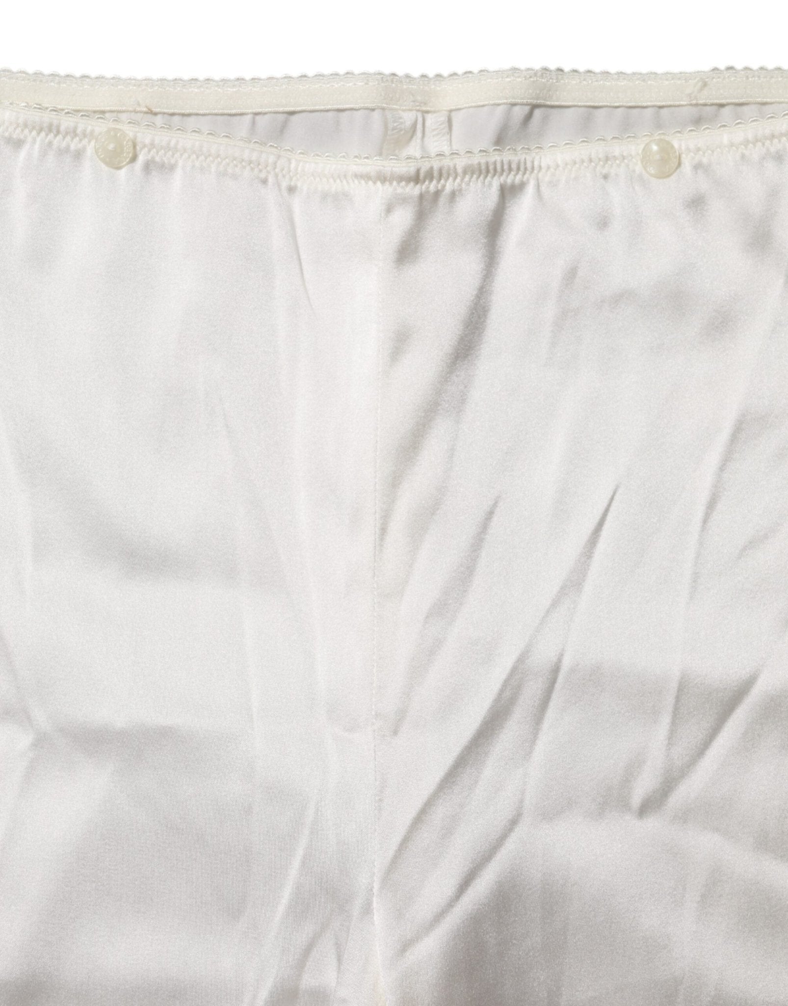 Dolce & Gabbana Ivory Silk Tapered High Waist Pants - RIMODA