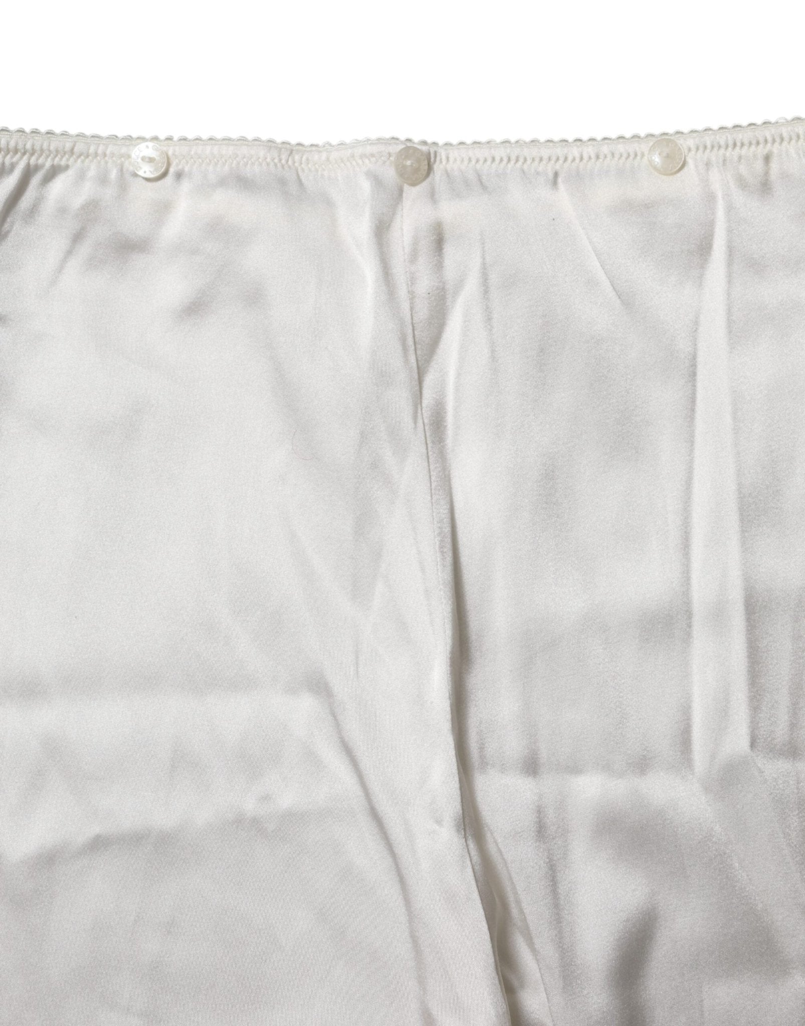 Dolce & Gabbana Ivory Silk Tapered High Waist Pants - RIMODA