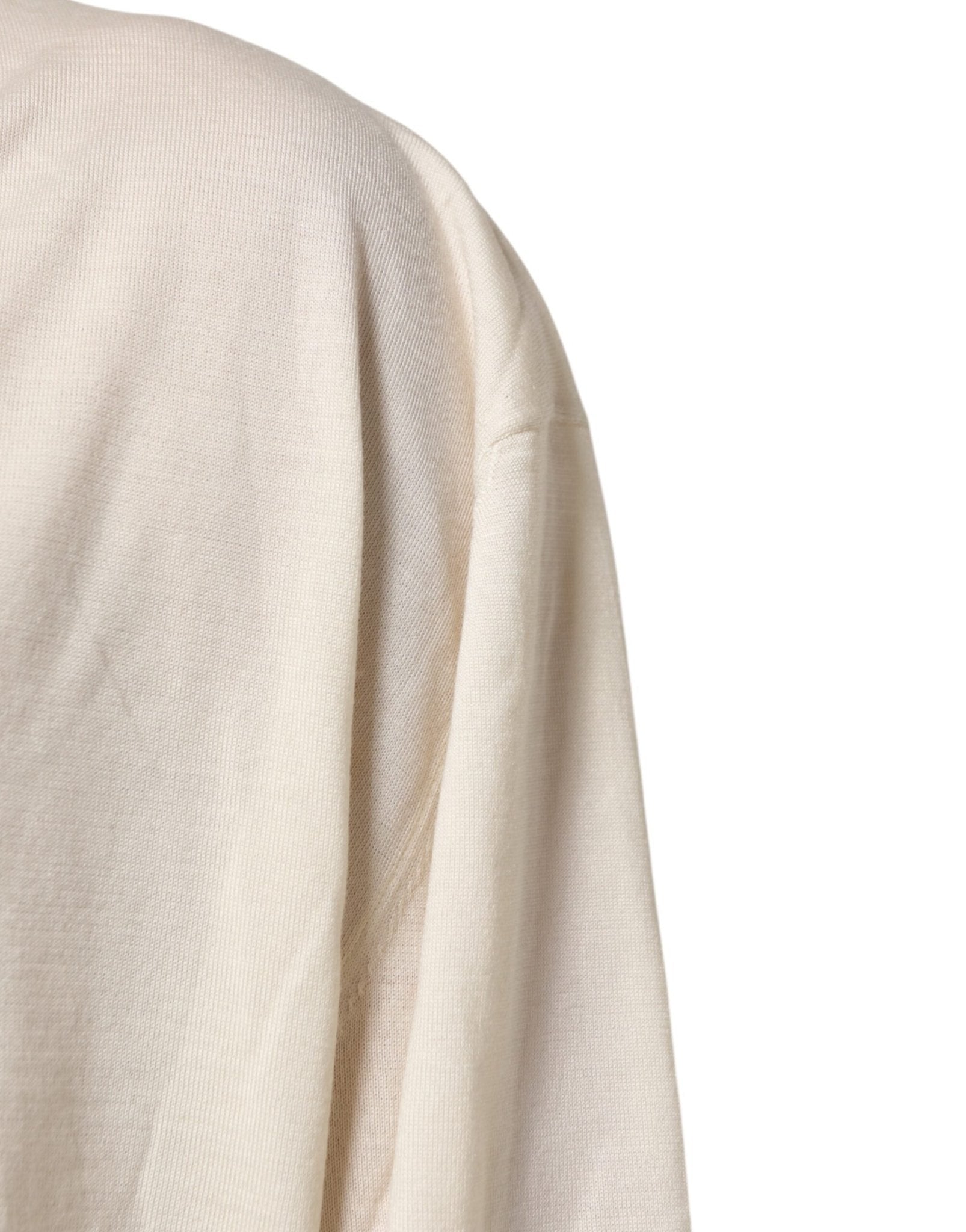 Dolce & Gabbana Ivory Virgin Wool Men V-Neck Knit Sweater - RIMODA