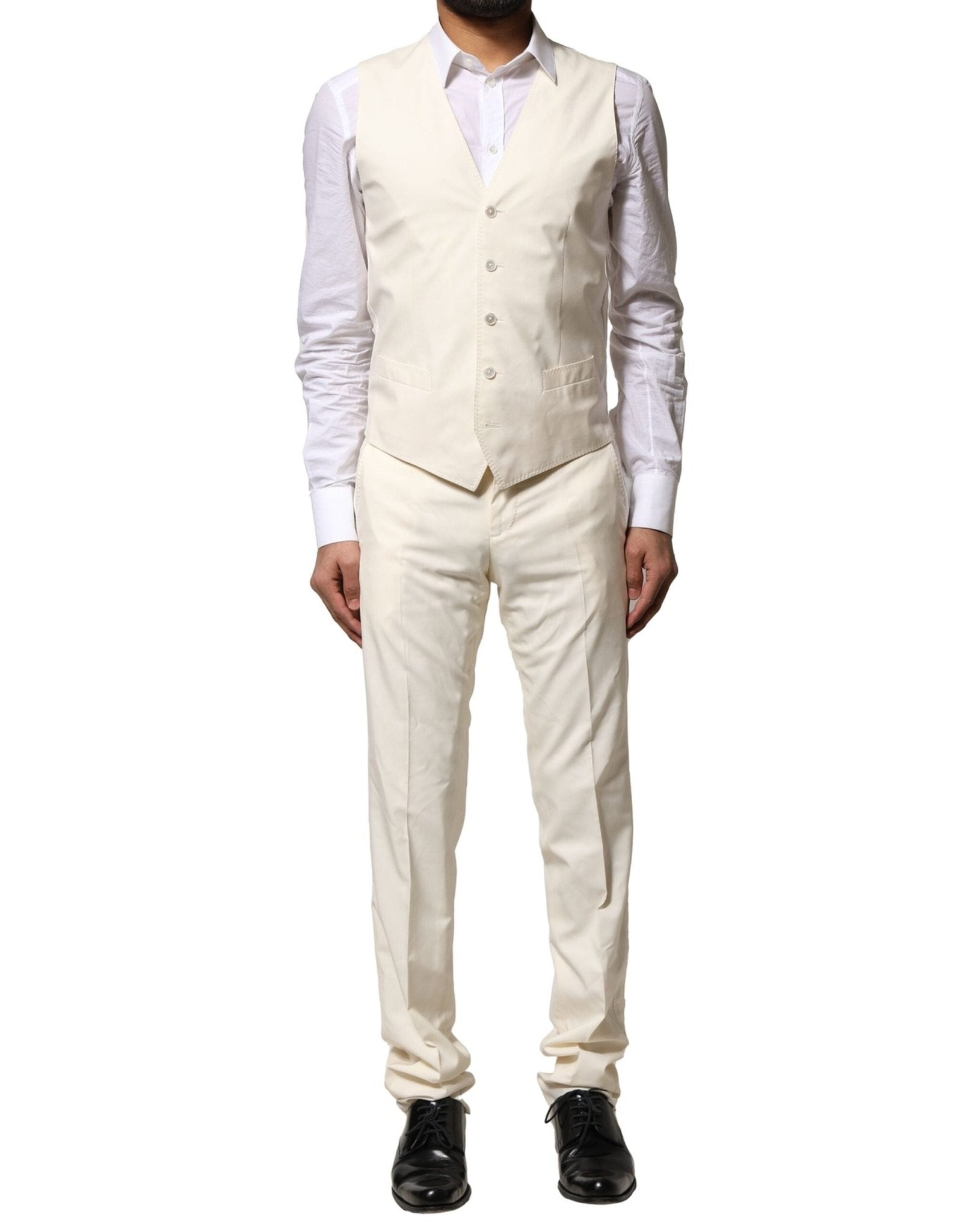 Dolce & Gabbana Ivory Wool 3 Piece Single Breasted Suit - RIMODA