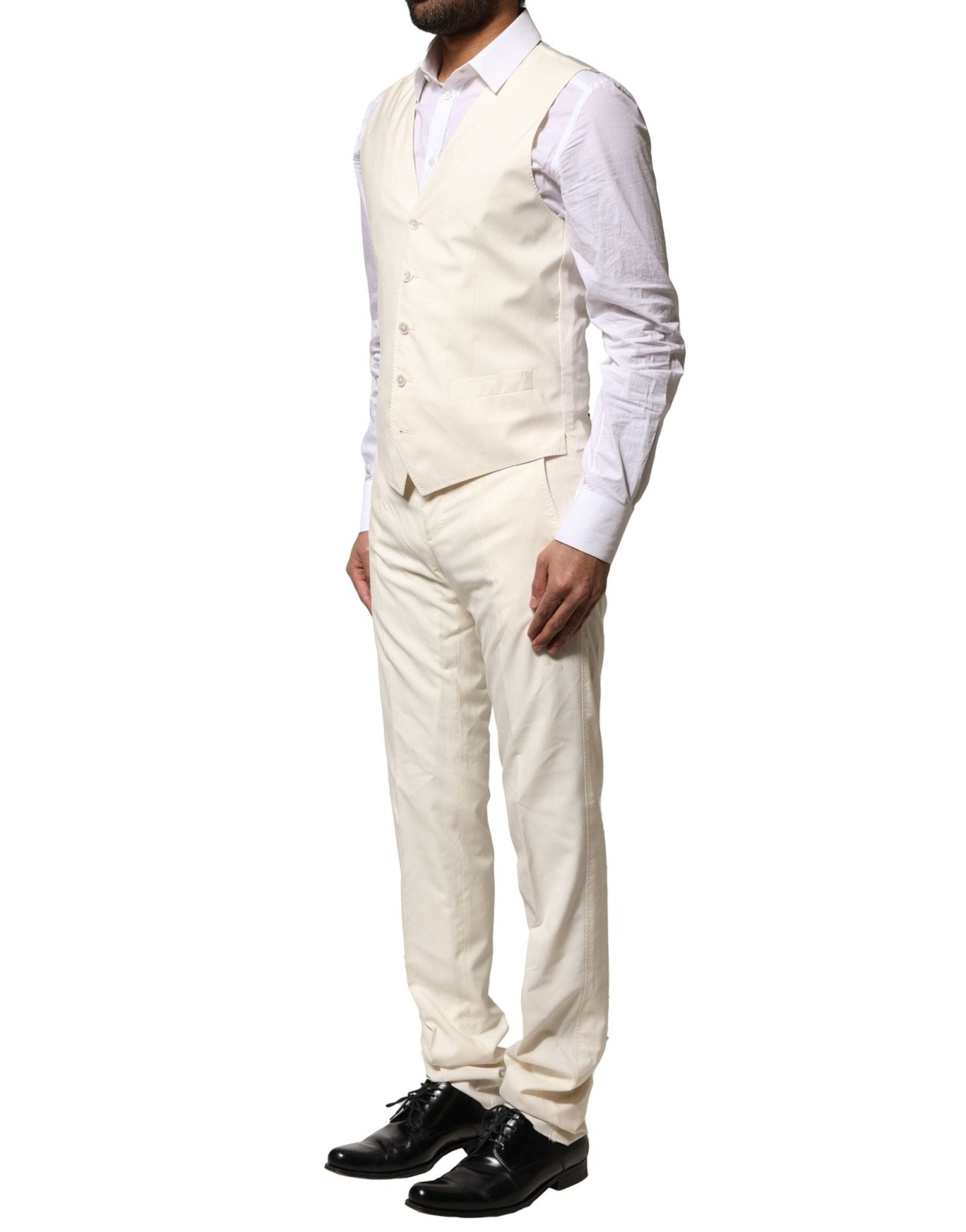 Dolce & Gabbana Ivory Wool 3 Piece Single Breasted Suit - RIMODA