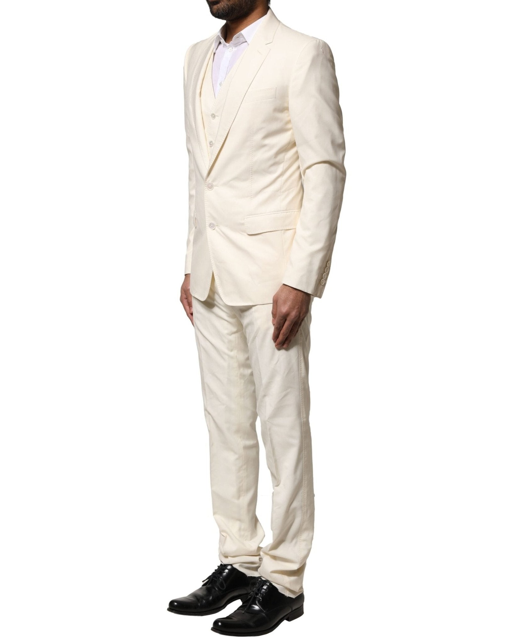 Dolce & Gabbana Ivory Wool 3 Piece Single Breasted Suit - RIMODA