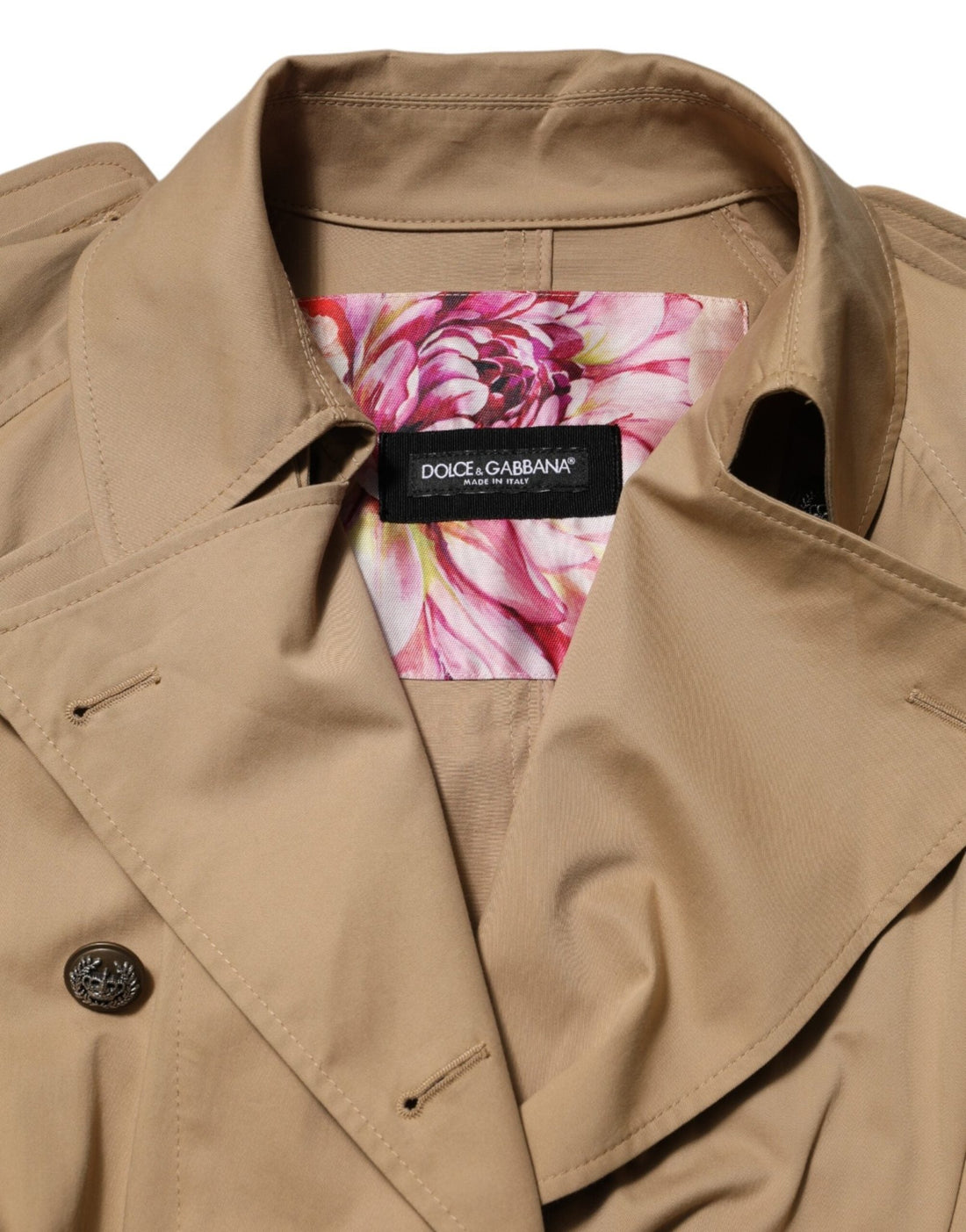 Dolce & Gabbana Khaki Double Breasted Trench Coat Jacket - RIMODA