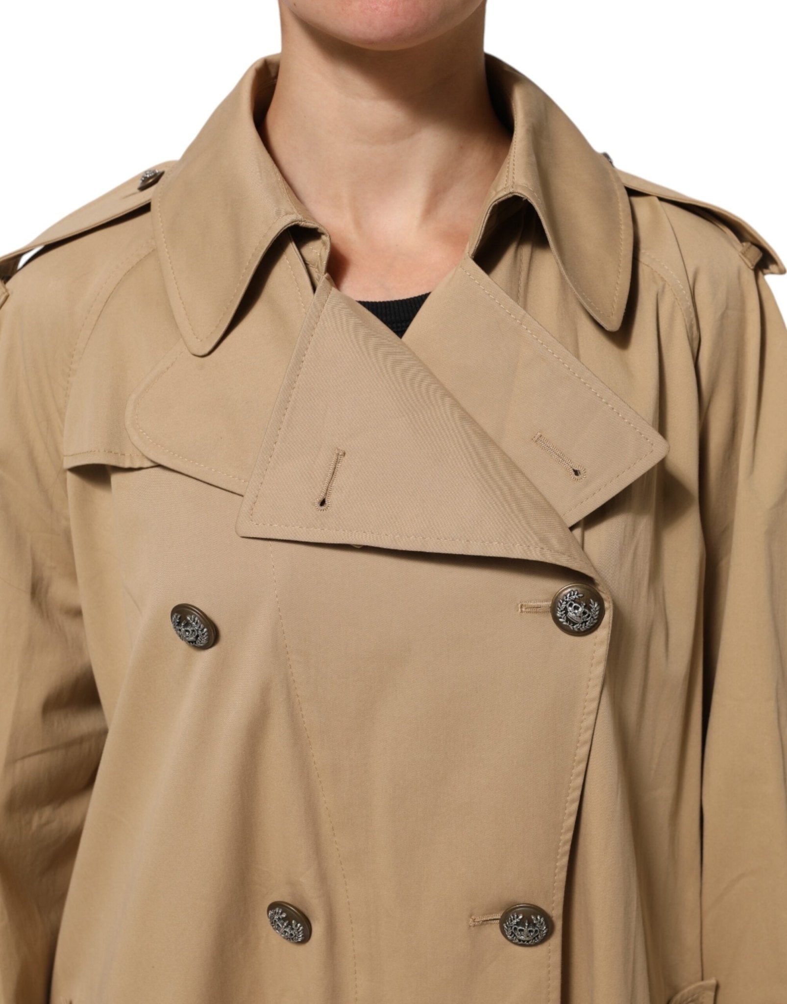 Dolce & Gabbana Khaki Double Breasted Trench Coat Jacket - RIMODA