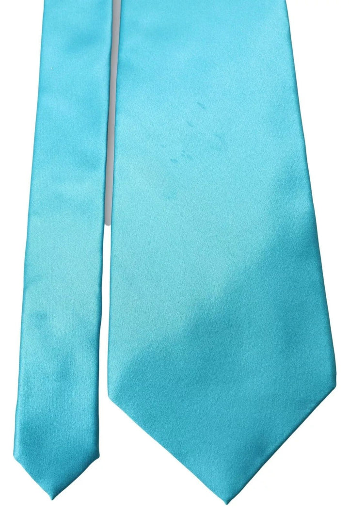 Dolce & Gabbana Light Blue 100% Silk Wide Mens Necktie - RIMODA