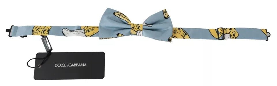 Dolce & Gabbana Light Blue Banana Print Silk Men Neck Bow Tie - RIMODA