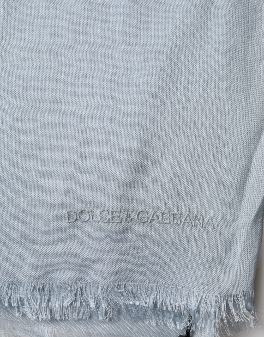 Dolce & Gabbana Light Blue Cashmere Knitted Shawl Scarf - RIMODA