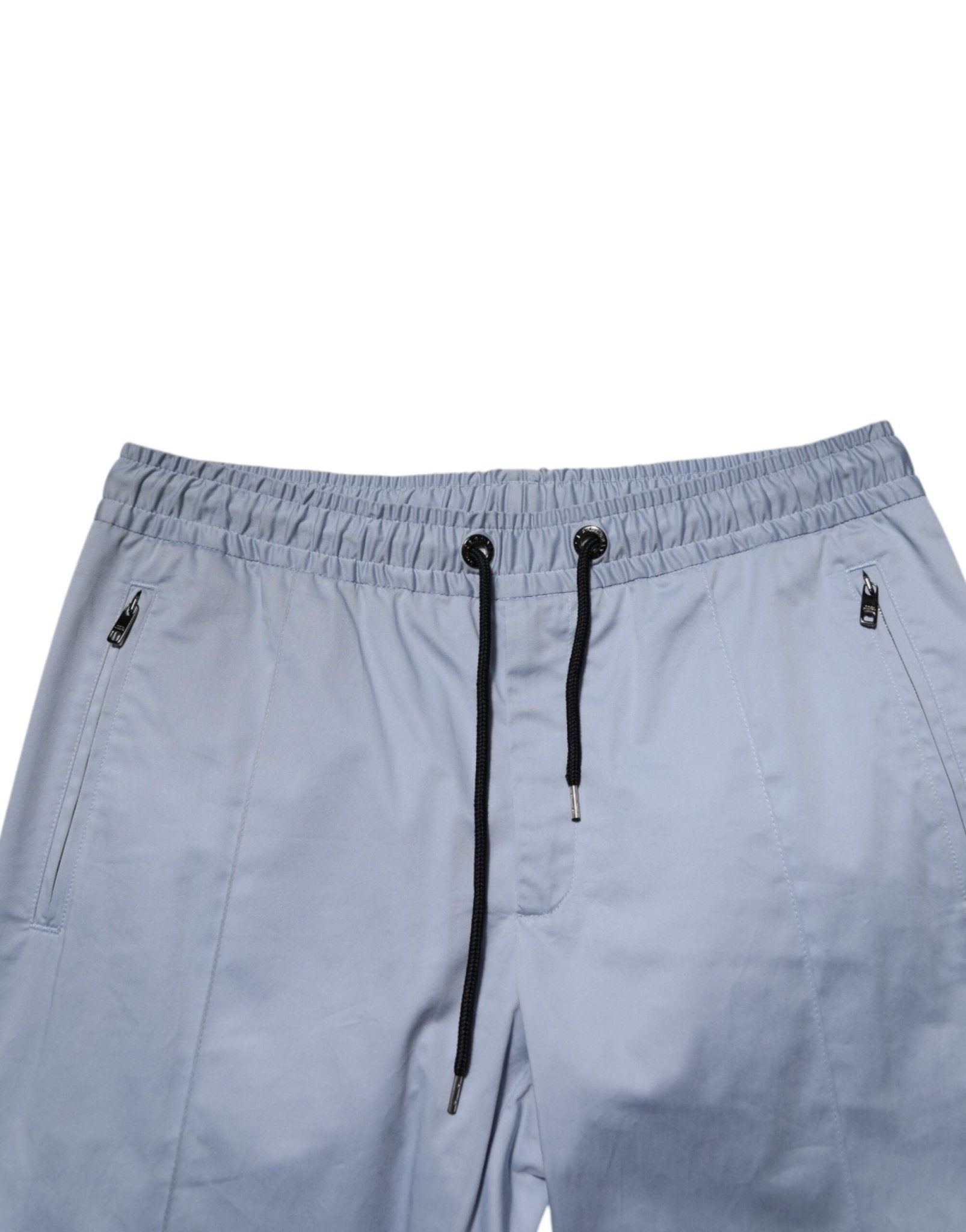 Dolce & Gabbana Light Blue Cotton Drawstring Elastic Waist Men Pants - RIMODA